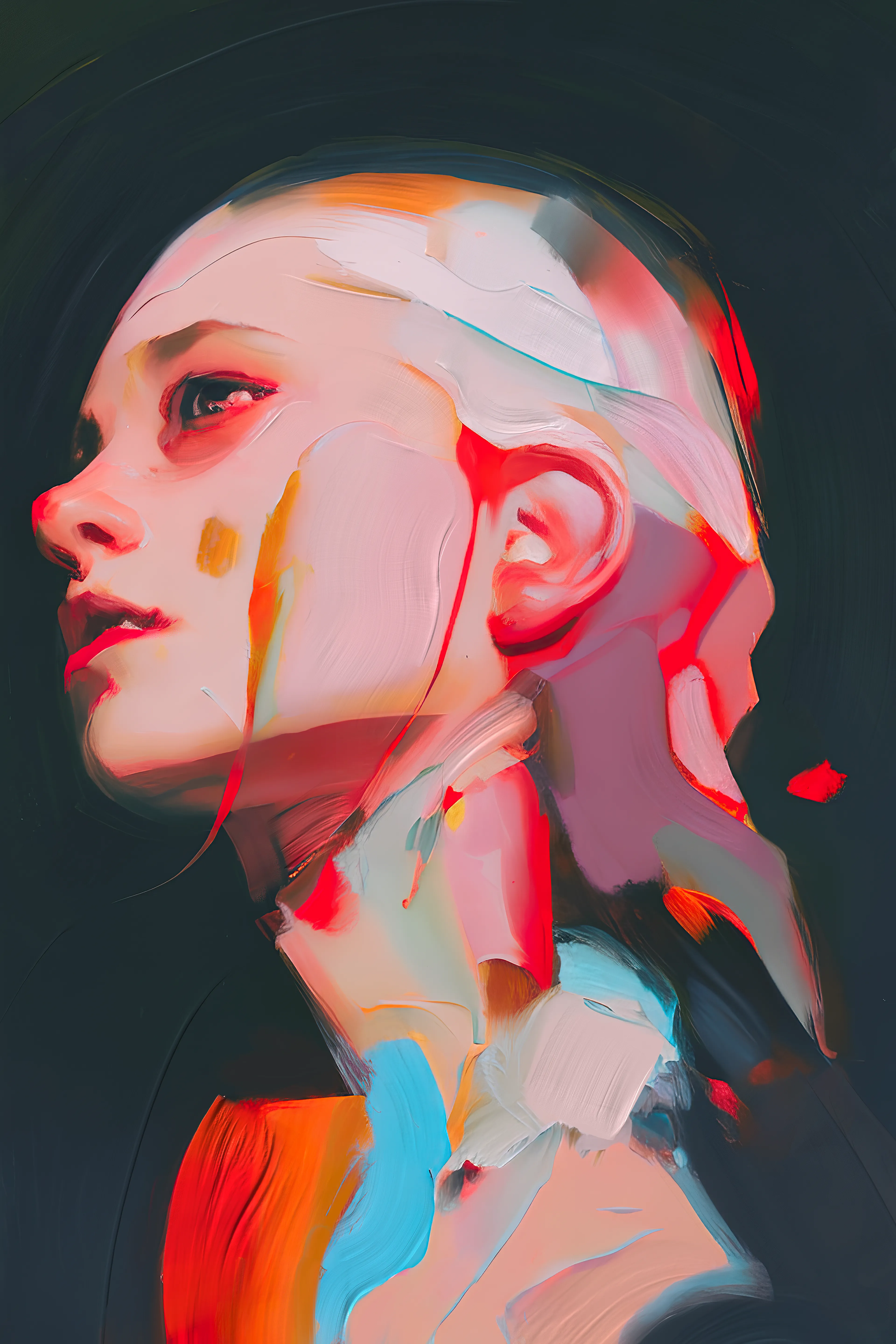 'Synthetic Heartbeats' is an assisted AI collection that explores the interplay between textures and emotions. Through fluid brushstrokes and synths, each portrait comes to life, pulsing with its own unique heartbeat.

The collection blends trad-digital art techniques with AI technology to create a mesmerizing experience that captures the essence of the human experience.

With bold use of color, the portraits are a celebration of the beauty and complexity of human emotion, and each canvas is a window into the soul. The fluidity of the paint, combined with the intricate textures, creates a captivating visual experience that invites viewers to get lost in the details, and to experience the bravura of brush strokes to evoke deep and powerful emotions.