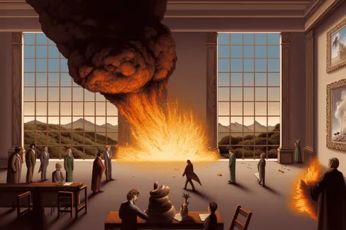 In this collection, each piece serves as a visual metaphor for the eruptive energy of creativity, where ideas burst forth, much like an explosion, from the nucleus of an artist's imagination. It captures the vibrant chaos and tumultuous passion intrinsic to the act of creation, reflecting the artist's journey through a cacophony of emotions, ideas, and revelations. It takes the viewer through the tempest of the creative process - the initial spark of inspiration, the building intensity of shaping an idea, the explosive act of bringing it to life, and the subsequent calming silence that follows the storm of creation. The pieces in 'Art is an Explosion' highlight the emotional depth and complexity hidden beneath the surface of each artwork, peeling back the layers to reveal the raw, unfiltered chaos from which creativity springs forth. It challenges the notion of art as a purely aesthetic endeavor, instead portraying it as an emotional catharsis, a deeply personal exploration, and an explosive act of self-expression. In essence, 'Art is an Explosion' offers a celebration of the artist's spirit and the transformative power of art. It serves as a vivid testament to the beautiful chaos of creation, encouraging viewers to not only appreciate the final product but to also delve into the dramatic journey of its conception and birth. It underscores the idea that in art, as in life, even chaos can lead to a masterstroke.