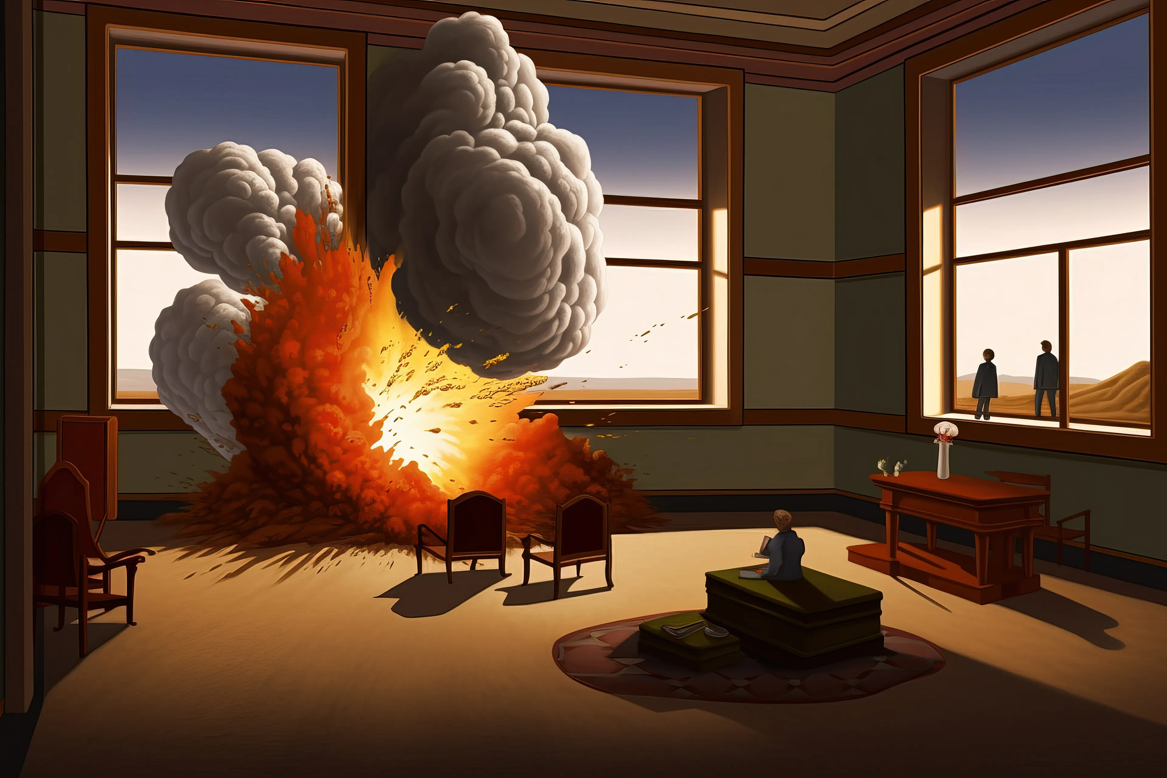 In this collection, each piece serves as a visual metaphor for the eruptive energy of creativity, where ideas burst forth, much like an explosion, from the nucleus of an artist's imagination. It captures the vibrant chaos and tumultuous passion intrinsic to the act of creation, reflecting the artist's journey through a cacophony of emotions, ideas, and revelations. It takes the viewer through the tempest of the creative process - the initial spark of inspiration, the building intensity of shaping an idea, the explosive act of bringing it to life, and the subsequent calming silence that follows the storm of creation. The pieces in 'Art is an Explosion' highlight the emotional depth and complexity hidden beneath the surface of each artwork, peeling back the layers to reveal the raw, unfiltered chaos from which creativity springs forth. It challenges the notion of art as a purely aesthetic endeavor, instead portraying it as an emotional catharsis, a deeply personal exploration, and an explosive act of self-expression. In essence, 'Art is an Explosion' offers a celebration of the artist's spirit and the transformative power of art. It serves as a vivid testament to the beautiful chaos of creation, encouraging viewers to not only appreciate the final product but to also delve into the dramatic journey of its conception and birth. It underscores the idea that in art, as in life, even chaos can lead to a masterstroke.