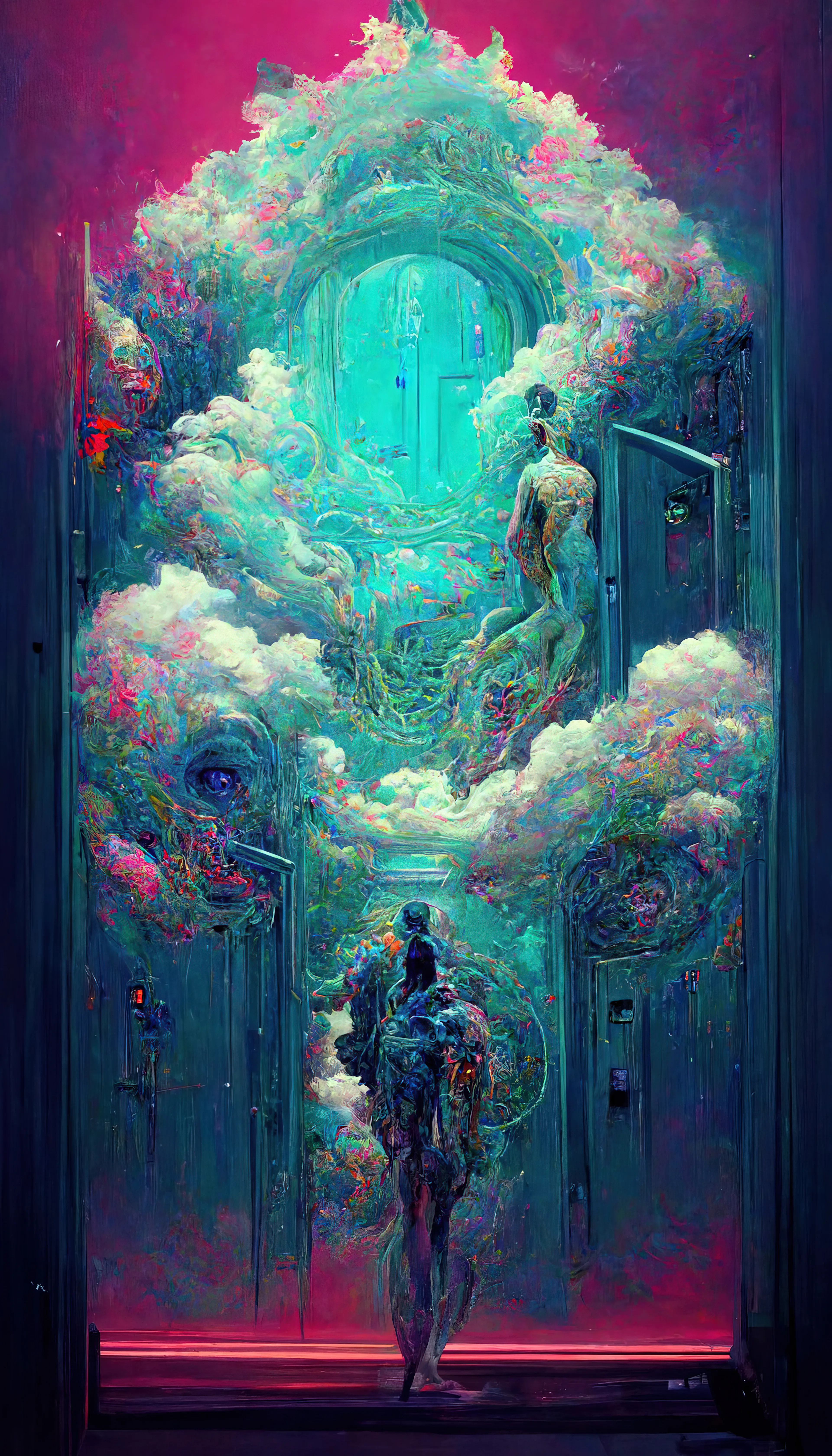 “Nexus” is a collection of artworks that explores the idea of doorways or portals connecting different realms. Whether it is a doorway to another dimension, a parallel universe, or simply a different state of mind, “Nexus” represents a passage to something new and unknown. It is a symbol of hope and possibility, offering a glimpse into a world beyond our own. This collection of artworks invites viewers to step through the nexus doorway and explore the possibilities that lie beyond.