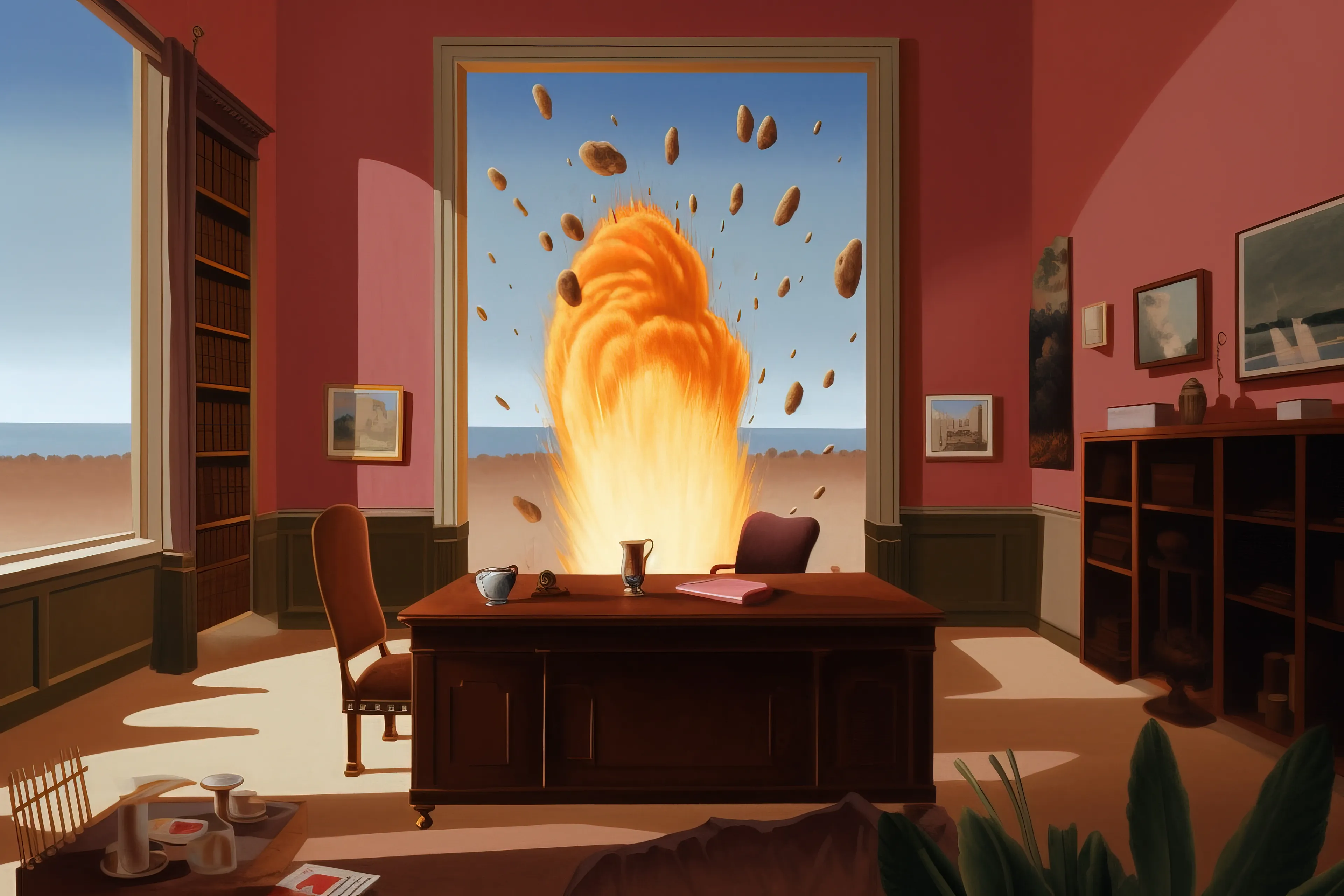 In this collection, each piece serves as a visual metaphor for the eruptive energy of creativity, where ideas burst forth, much like an explosion, from the nucleus of an artist's imagination. It captures the vibrant chaos and tumultuous passion intrinsic to the act of creation, reflecting the artist's journey through a cacophony of emotions, ideas, and revelations. It takes the viewer through the tempest of the creative process - the initial spark of inspiration, the building intensity of shaping an idea, the explosive act of bringing it to life, and the subsequent calming silence that follows the storm of creation. The pieces in 'Art is an Explosion' highlight the emotional depth and complexity hidden beneath the surface of each artwork, peeling back the layers to reveal the raw, unfiltered chaos from which creativity springs forth. It challenges the notion of art as a purely aesthetic endeavor, instead portraying it as an emotional catharsis, a deeply personal exploration, and an explosive act of self-expression. In essence, 'Art is an Explosion' offers a celebration of the artist's spirit and the transformative power of art. It serves as a vivid testament to the beautiful chaos of creation, encouraging viewers to not only appreciate the final product but to also delve into the dramatic journey of its conception and birth. It underscores the idea that in art, as in life, even chaos can lead to a masterstroke.