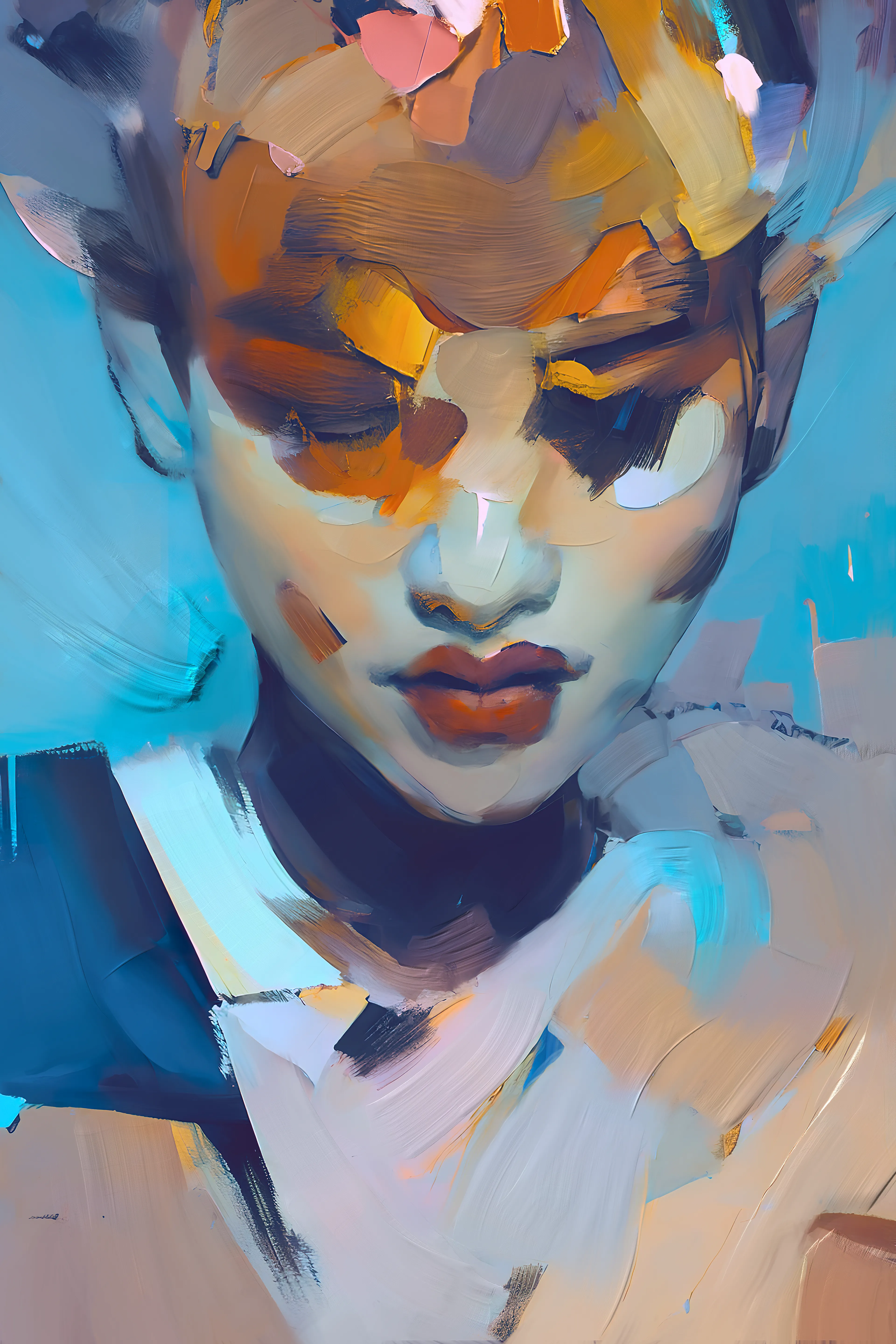'Synthetic Heartbeats' is an assisted AI collection that explores the interplay between textures and emotions. Through fluid brushstrokes and synths, each portrait comes to life, pulsing with its own unique heartbeat.

The collection blends trad-digital art techniques with AI technology to create a mesmerizing experience that captures the essence of the human experience.

With bold use of color, the portraits are a celebration of the beauty and complexity of human emotion, and each canvas is a window into the soul. The fluidity of the paint, combined with the intricate textures, creates a captivating visual experience that invites viewers to get lost in the details, and to experience the bravura of brush strokes to evoke deep and powerful emotions.
