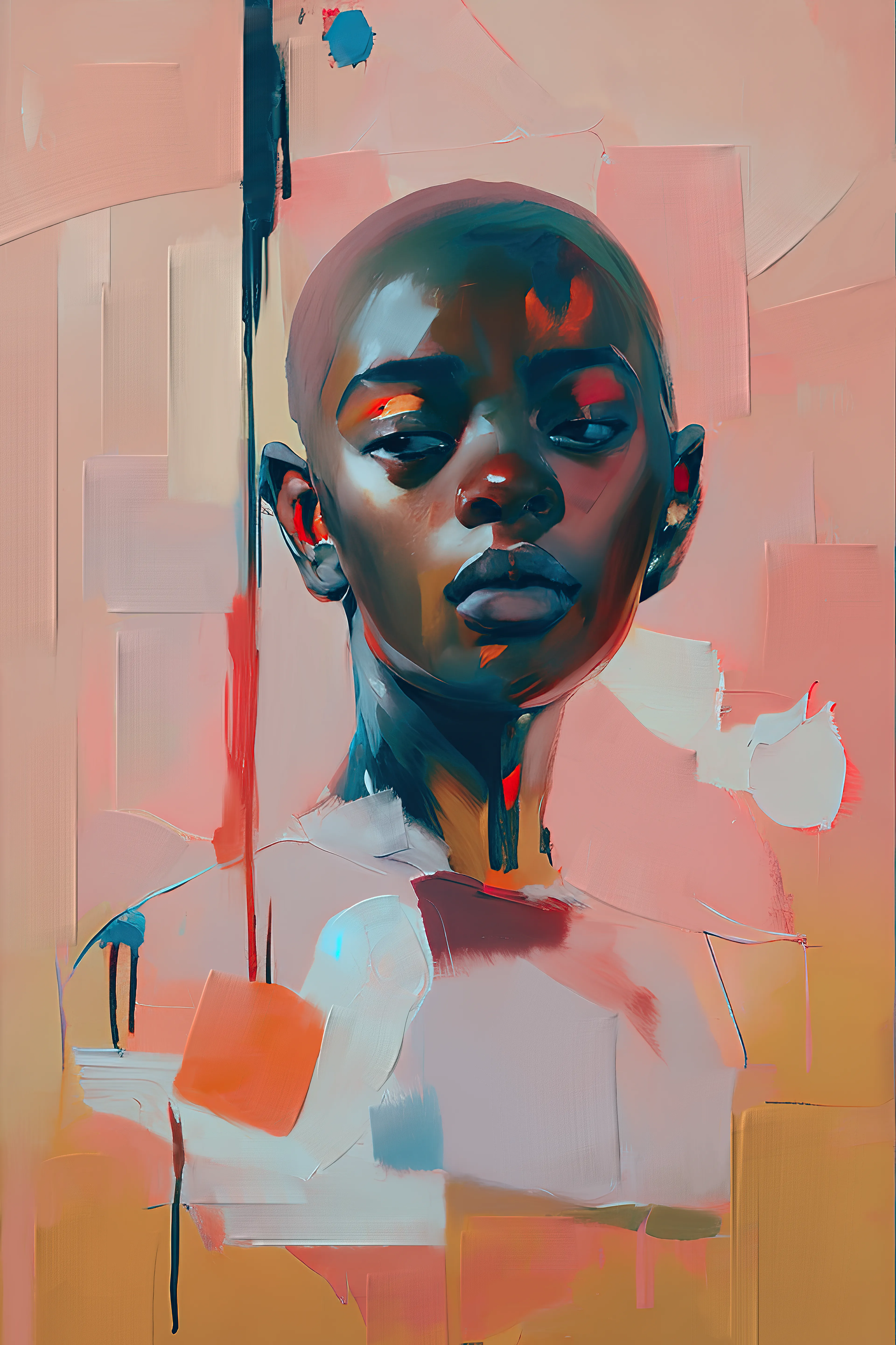 'Synthetic Heartbeats' is an assisted AI collection that explores the interplay between textures and emotions. Through fluid brushstrokes and synths, each portrait comes to life, pulsing with its own unique heartbeat.

The collection blends trad-digital art techniques with AI technology to create a mesmerizing experience that captures the essence of the human experience.

With bold use of color, the portraits are a celebration of the beauty and complexity of human emotion, and each canvas is a window into the soul. The fluidity of the paint, combined with the intricate textures, creates a captivating visual experience that invites viewers to get lost in the details, and to experience the bravura of brush strokes to evoke deep and powerful emotions.