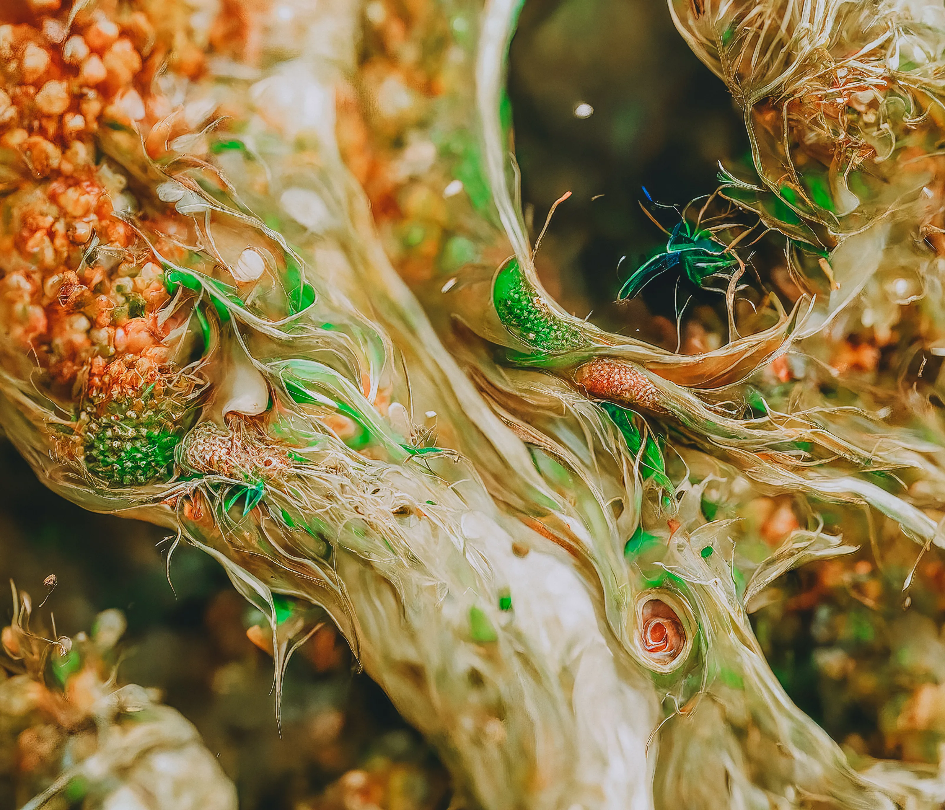 ANIMA. The soul, the animating principle, the air of life. The fractals in us all.

From microscopic visions to immense natural vistas, a journey into the repeating visual patterns that connect all living things together, that separate the living from the dead.

500 unique pieces, each AI-generated, each edited by hand.