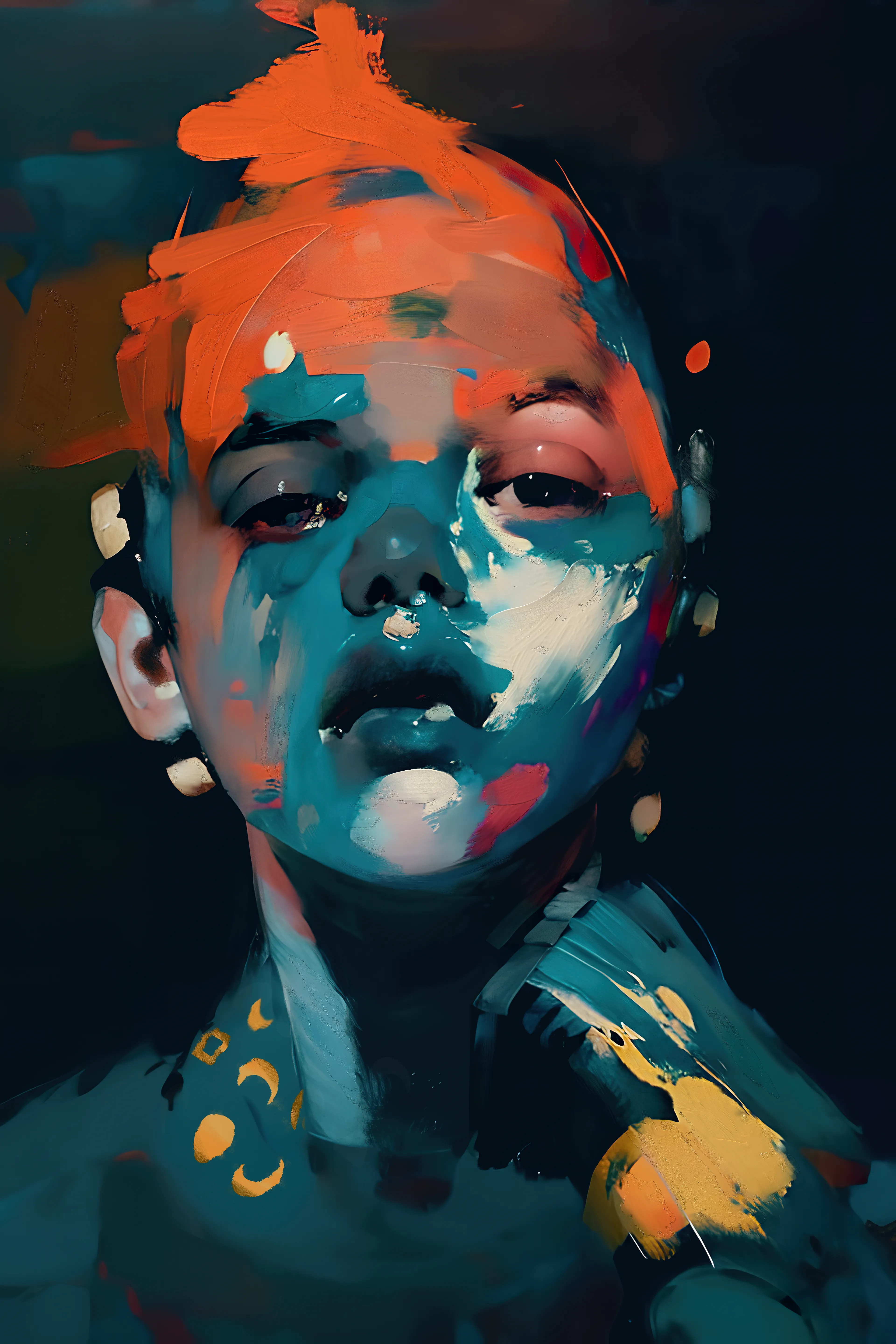 'Synthetic Heartbeats' is an assisted AI collection that explores the interplay between textures and emotions. Through fluid brushstrokes and synths, each portrait comes to life, pulsing with its own unique heartbeat.

The collection blends trad-digital art techniques with AI technology to create a mesmerizing experience that captures the essence of the human experience.

With bold use of color, the portraits are a celebration of the beauty and complexity of human emotion, and each canvas is a window into the soul. The fluidity of the paint, combined with the intricate textures, creates a captivating visual experience that invites viewers to get lost in the details, and to experience the bravura of brush strokes to evoke deep and powerful emotions.