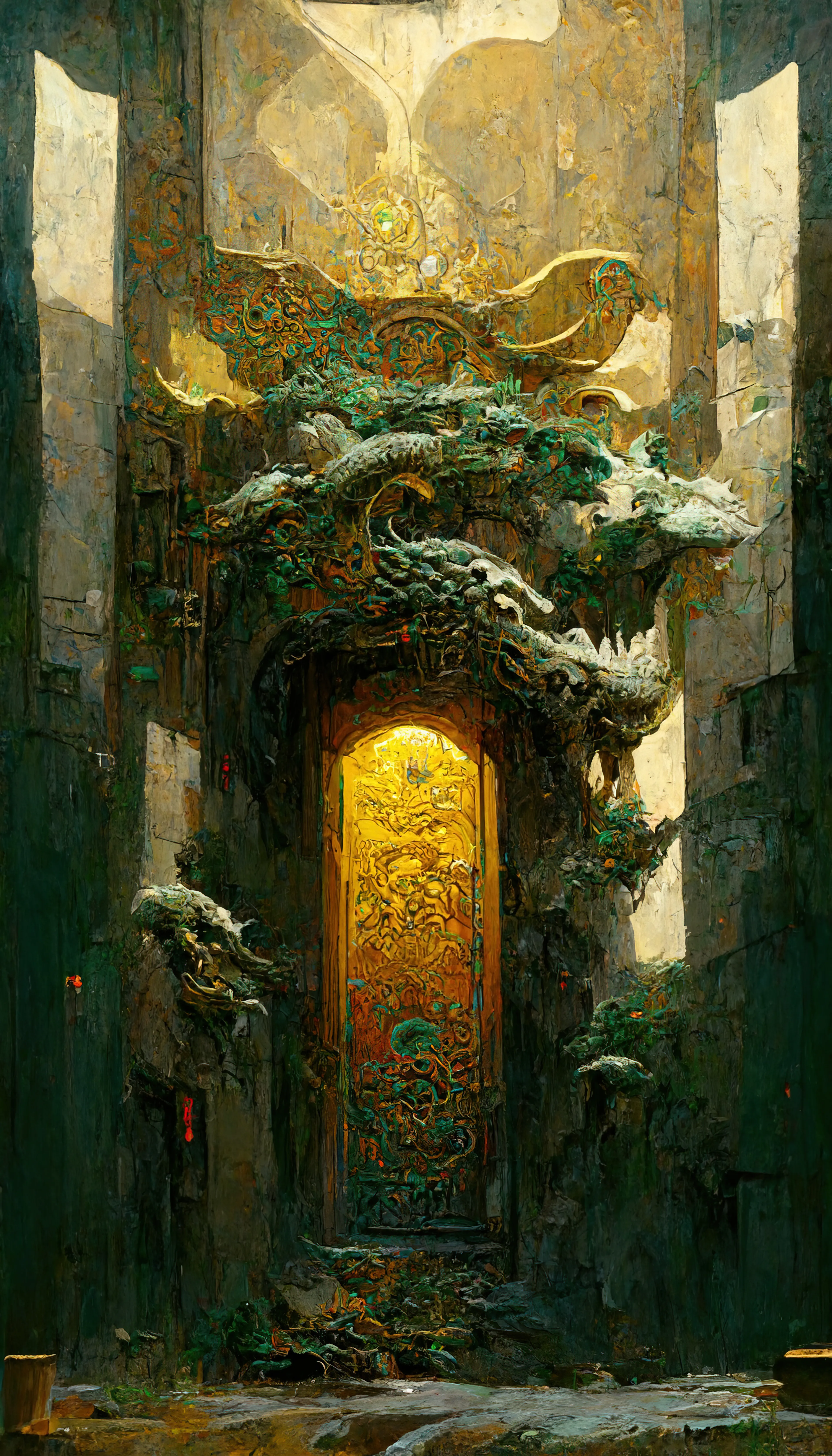 “Nexus” is a collection of artworks that explores the idea of doorways or portals connecting different realms. Whether it is a doorway to another dimension, a parallel universe, or simply a different state of mind, “Nexus” represents a passage to something new and unknown. It is a symbol of hope and possibility, offering a glimpse into a world beyond our own. This collection of artworks invites viewers to step through the nexus doorway and explore the possibilities that lie beyond.