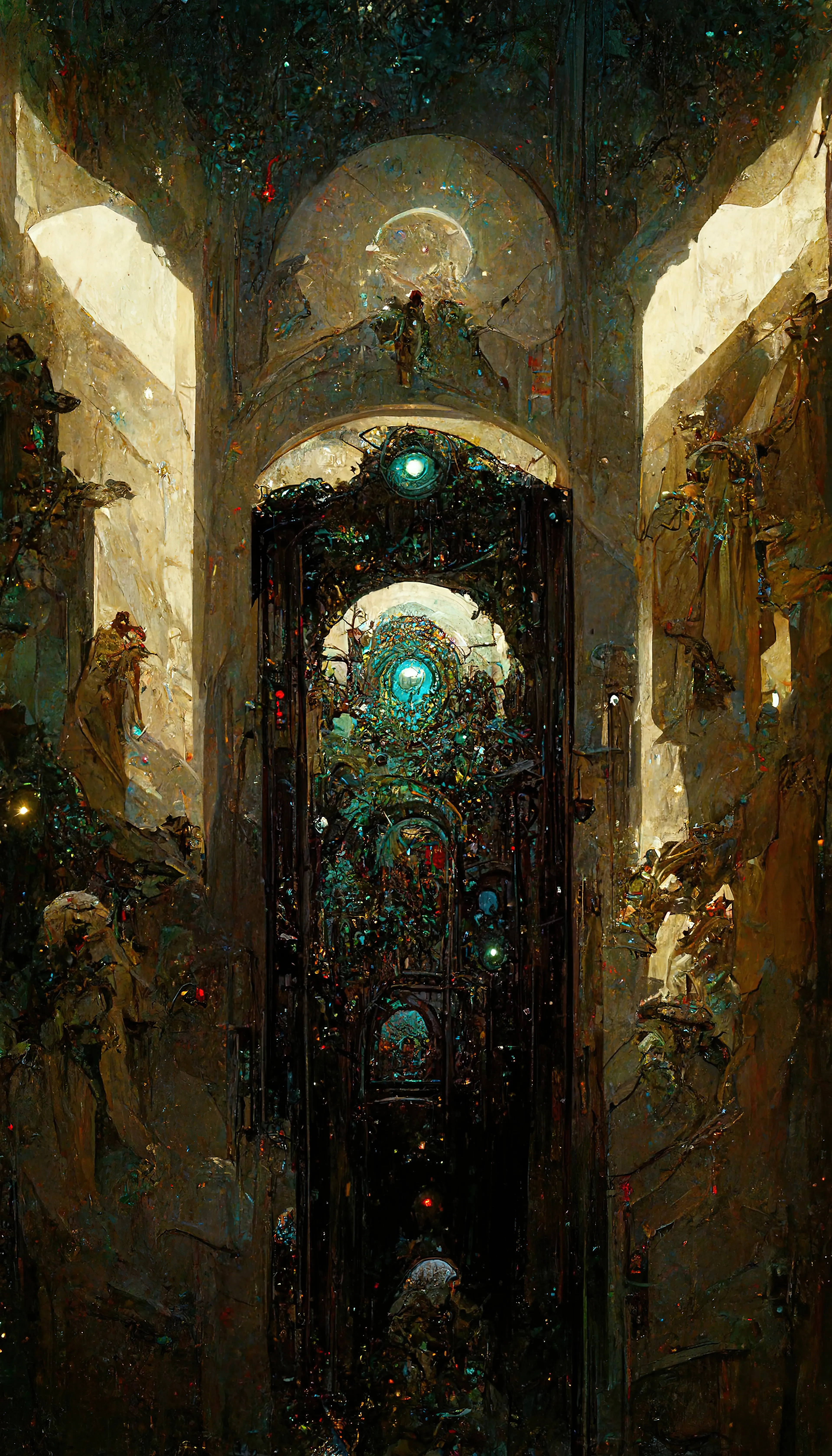 “Nexus” is a collection of artworks that explores the idea of doorways or portals connecting different realms. Whether it is a doorway to another dimension, a parallel universe, or simply a different state of mind, “Nexus” represents a passage to something new and unknown. It is a symbol of hope and possibility, offering a glimpse into a world beyond our own. This collection of artworks invites viewers to step through the nexus doorway and explore the possibilities that lie beyond.