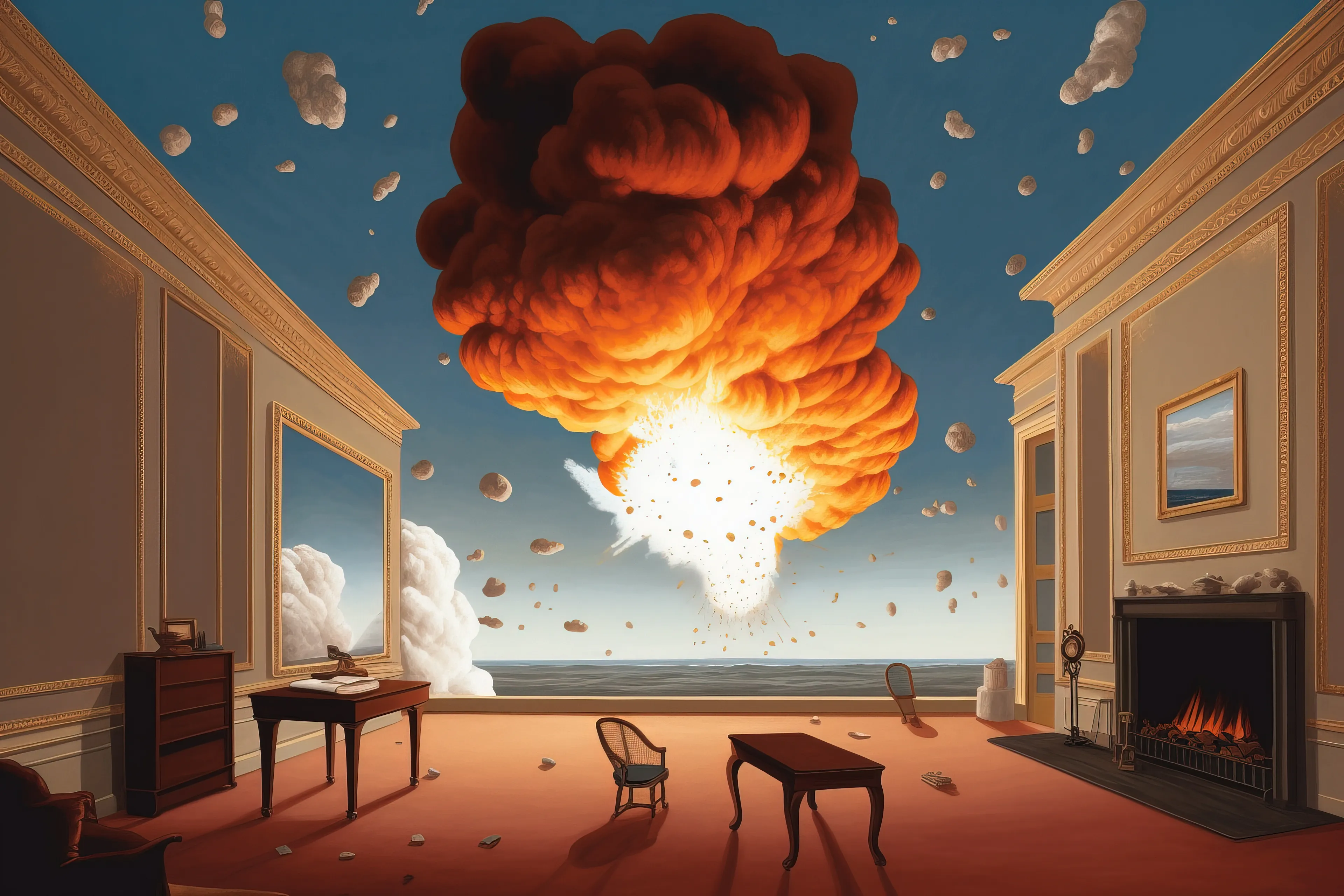 In this collection, each piece serves as a visual metaphor for the eruptive energy of creativity, where ideas burst forth, much like an explosion, from the nucleus of an artist's imagination. It captures the vibrant chaos and tumultuous passion intrinsic to the act of creation, reflecting the artist's journey through a cacophony of emotions, ideas, and revelations. It takes the viewer through the tempest of the creative process - the initial spark of inspiration, the building intensity of shaping an idea, the explosive act of bringing it to life, and the subsequent calming silence that follows the storm of creation. The pieces in 'Art is an Explosion' highlight the emotional depth and complexity hidden beneath the surface of each artwork, peeling back the layers to reveal the raw, unfiltered chaos from which creativity springs forth. It challenges the notion of art as a purely aesthetic endeavor, instead portraying it as an emotional catharsis, a deeply personal exploration, and an explosive act of self-expression. In essence, 'Art is an Explosion' offers a celebration of the artist's spirit and the transformative power of art. It serves as a vivid testament to the beautiful chaos of creation, encouraging viewers to not only appreciate the final product but to also delve into the dramatic journey of its conception and birth. It underscores the idea that in art, as in life, even chaos can lead to a masterstroke.