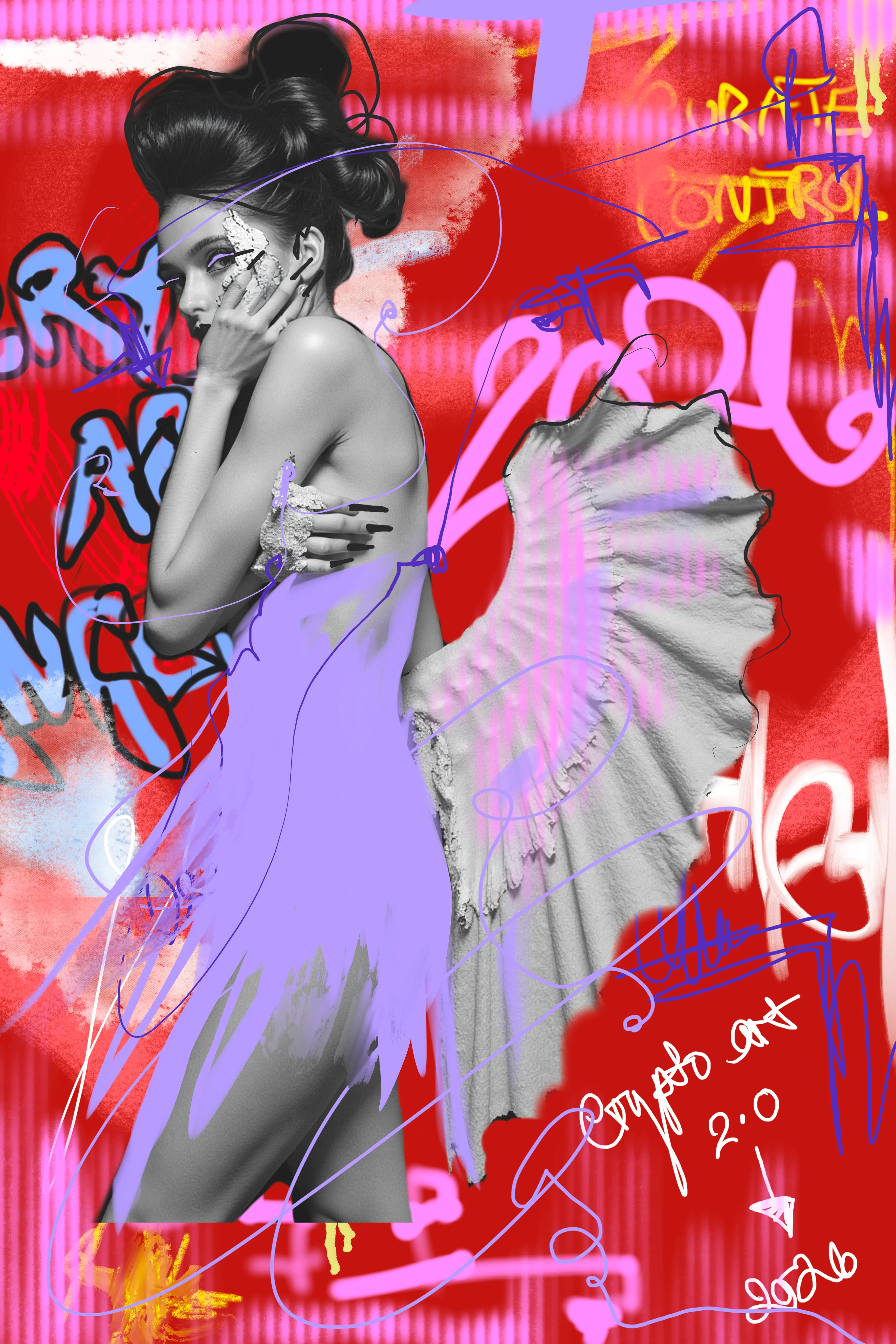 Rouge Ledger stands guard in volatility.
An angel of defence when the market turns red.
Her wings absorb the shock, recording loss without surrender.
She does not panic.
She protects.