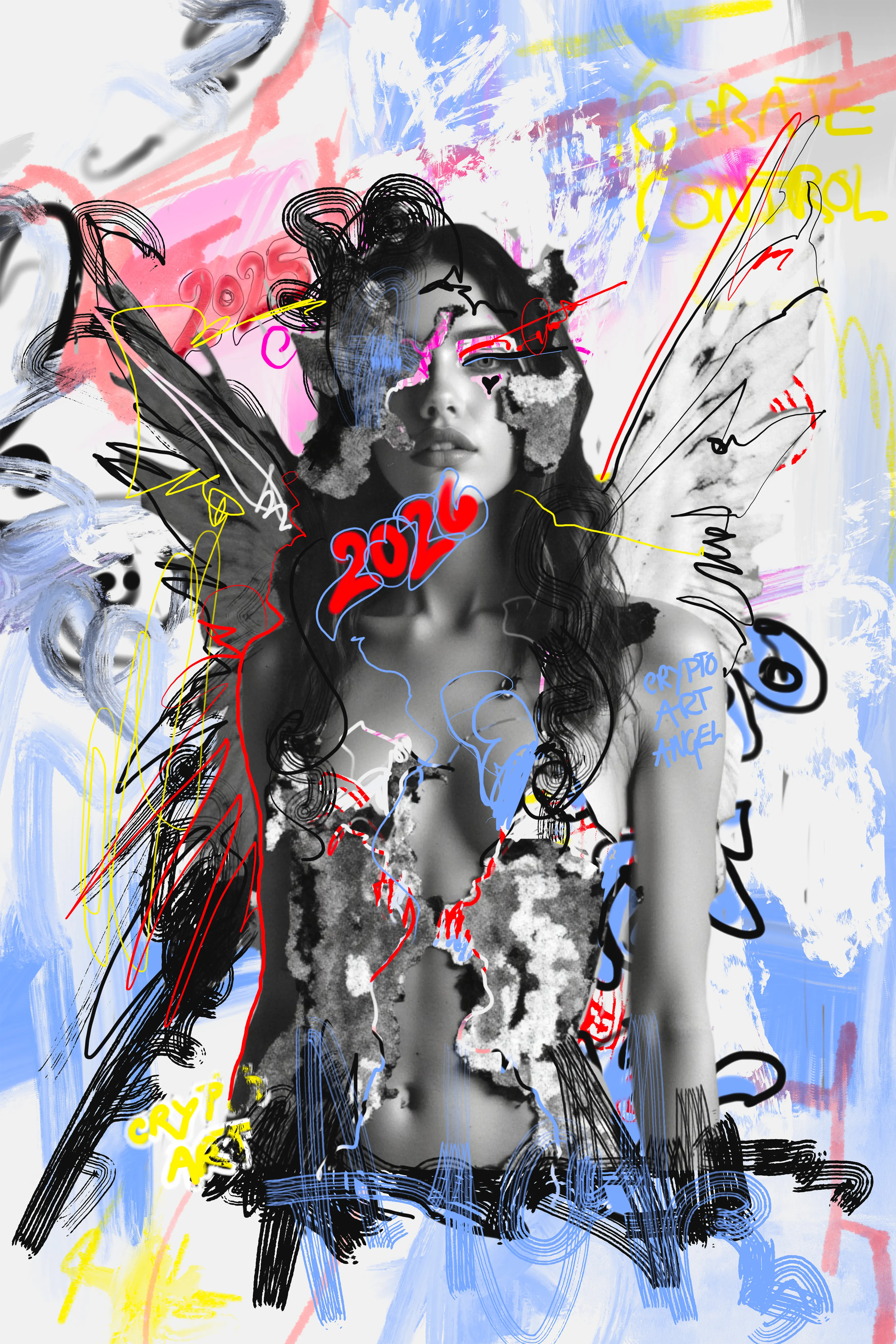 Mintera stands at the moment of creation.
An angel of striking, where intent becomes form.
Marks, numbers, and signals collide as value is born.
She does not wait for permission.
She mints.