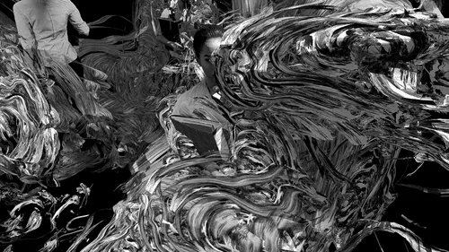 Oil over virtual reality sculpture and 3d scans. 
