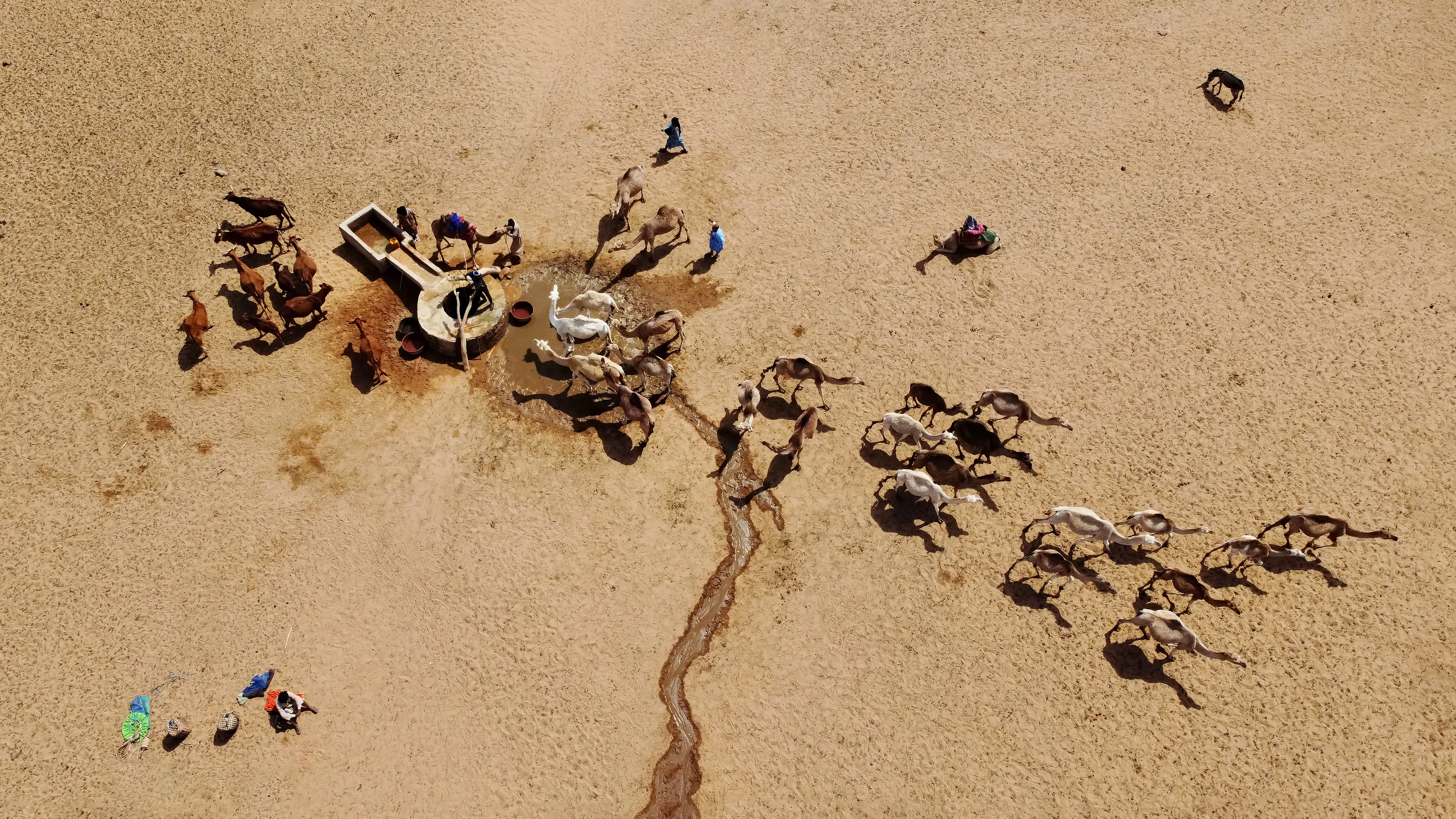The sole lifeline tethering existence to this planet is water, chemically known as H2o. The two-month expedition through the Sahara's most remote corners in Mauritania vividly revealed water's indispensable essence. Entire civilizations, along with their rich tapestry of culture, customs, and traditions, hover perilously close to extinction due to water's scarcity; both as a vital resource for sustenance and as a climatic phenomenon. Consequently, wells stand as the ultimate bastion, holding the promise of survival for these places, their inhabitants, and the legacies they carry.