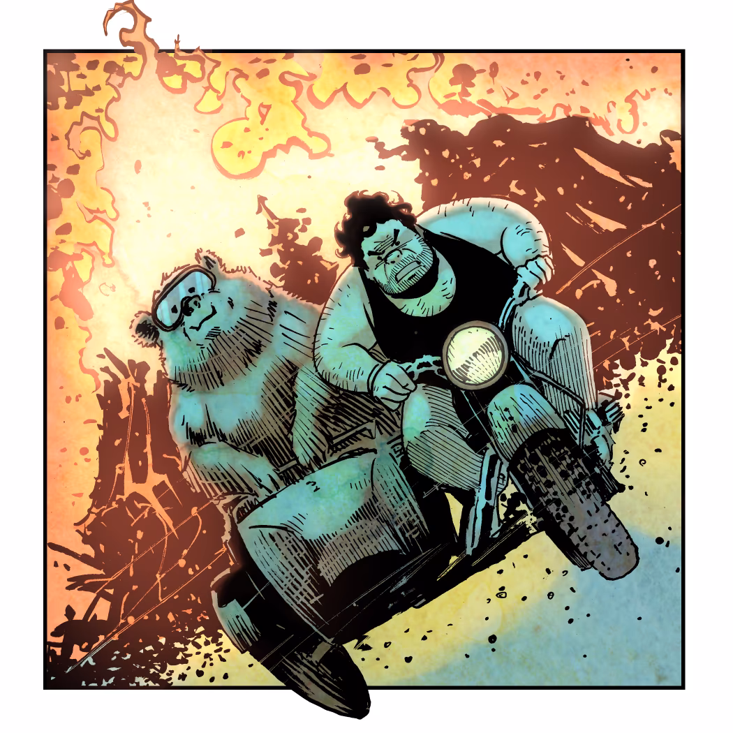 Panel Three of CLOWN PUNCHER
A Three Panel Crime Story
Script: @threepanelcrimes
Art: @dexterweeart
Colors: @kotecarvajal
Owner has the right to burn token in exchange for original inked physical art.