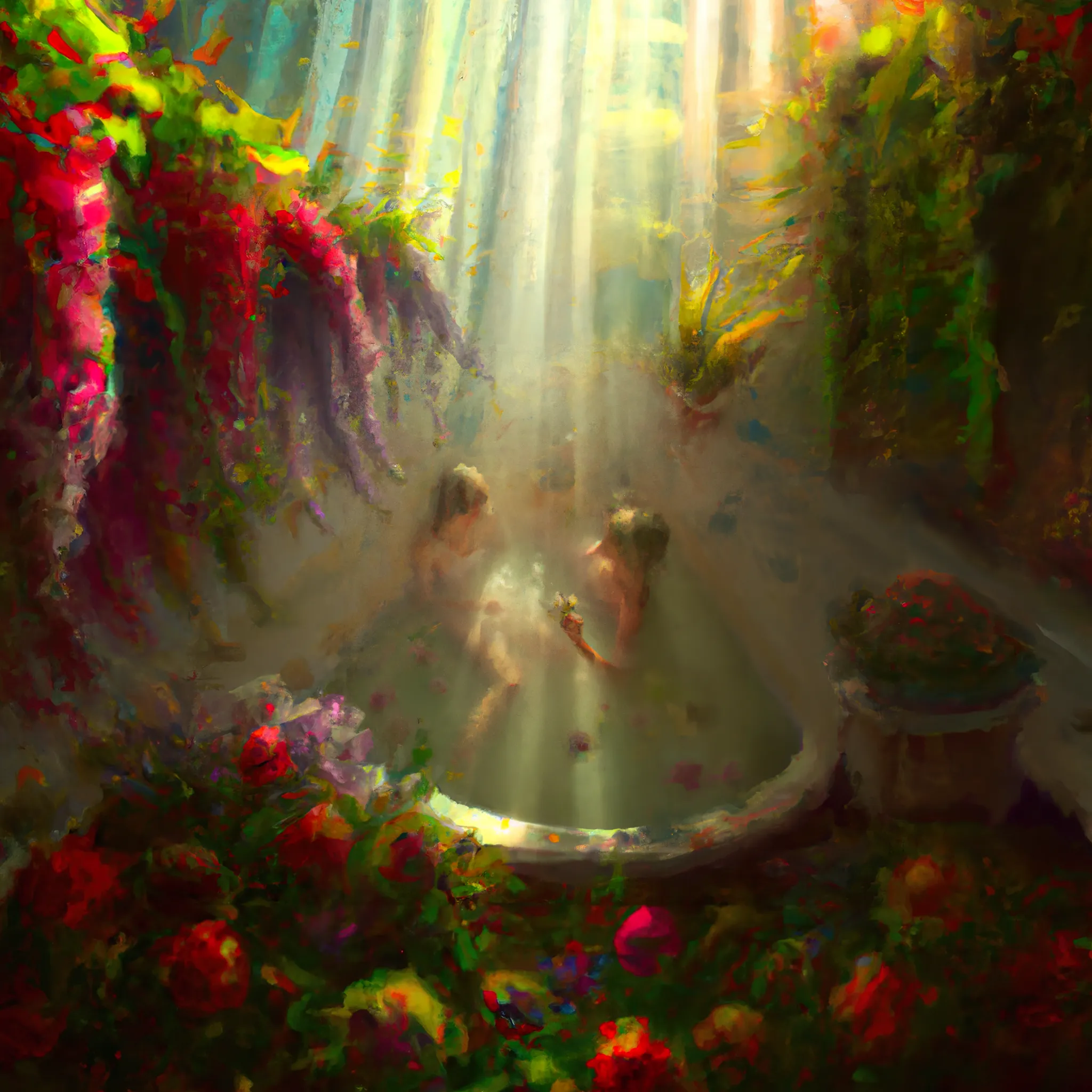 Every day I'm refreshed
Bathing in all that you are


Generated as part of a series of sapphic works by Dawnia Darkstone utilizing Dall-E 2