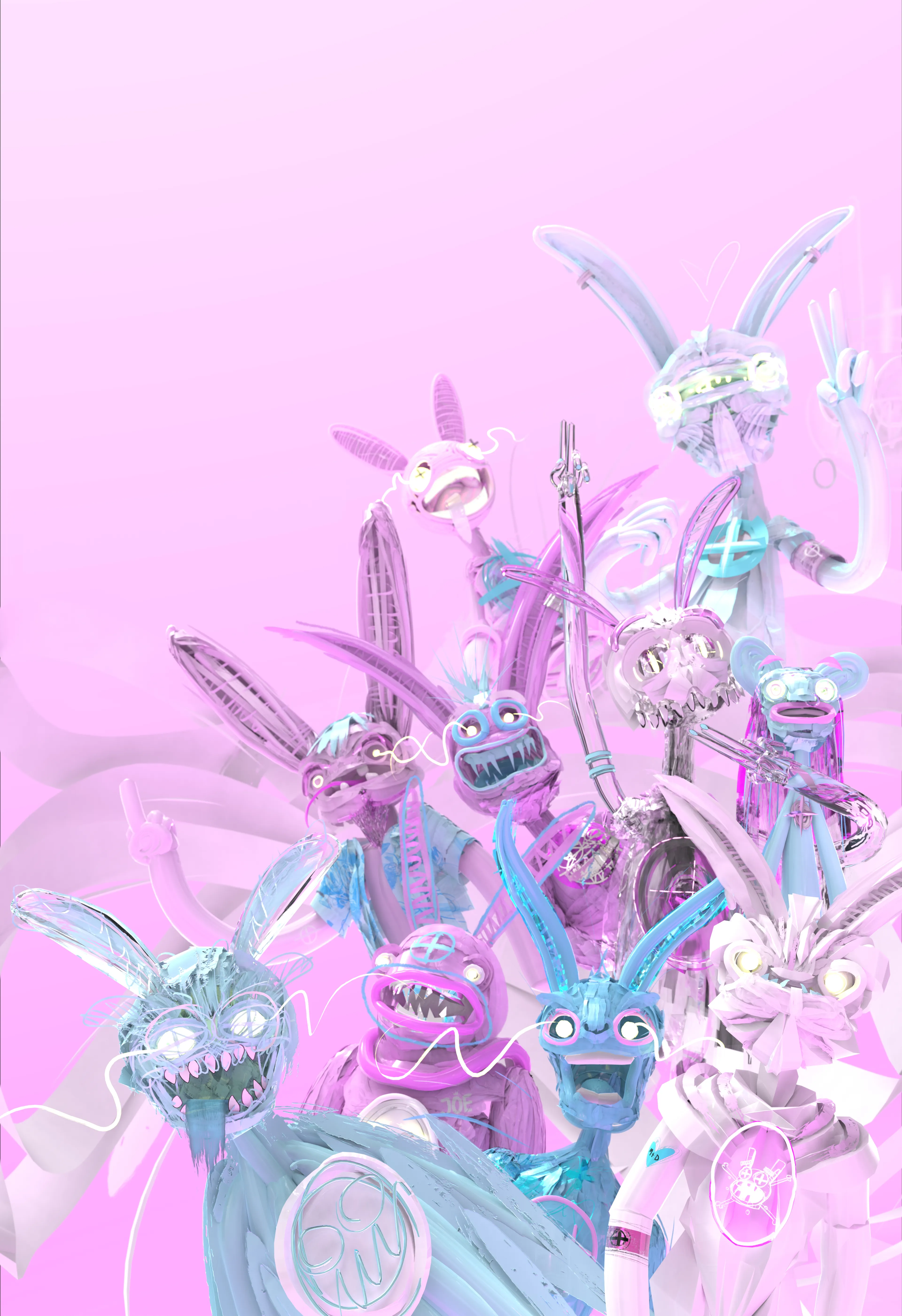 A joyous gathering of Joes.

Rendered VR painted characters.
Size 420x594 mm, 20mm border