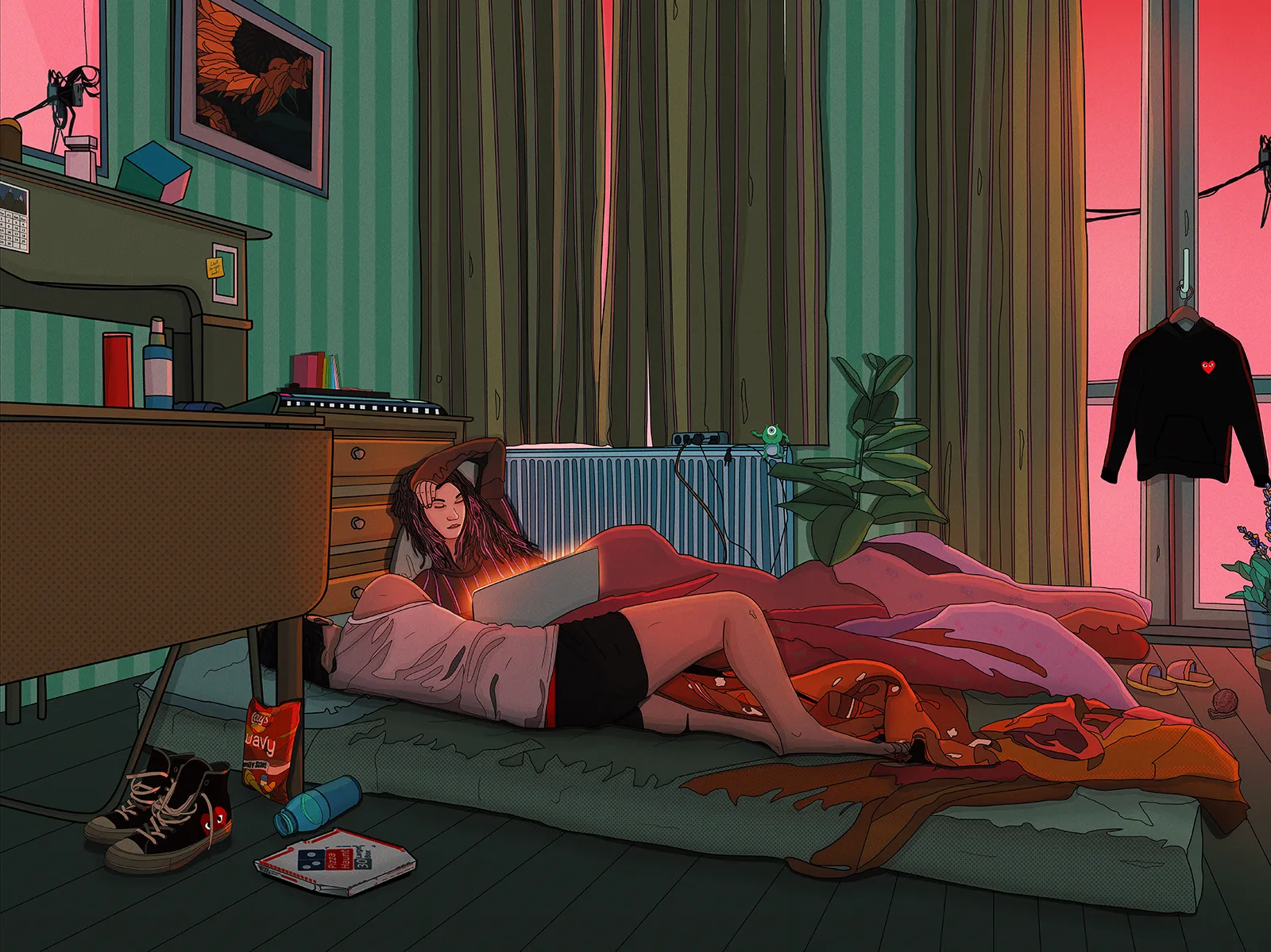 Working Nights is one of my favourite personal pieces that I created for Valentines Day 2020 when Covid-19 started.  *Resolution: 2800x2046*
[9seconds loop]. 