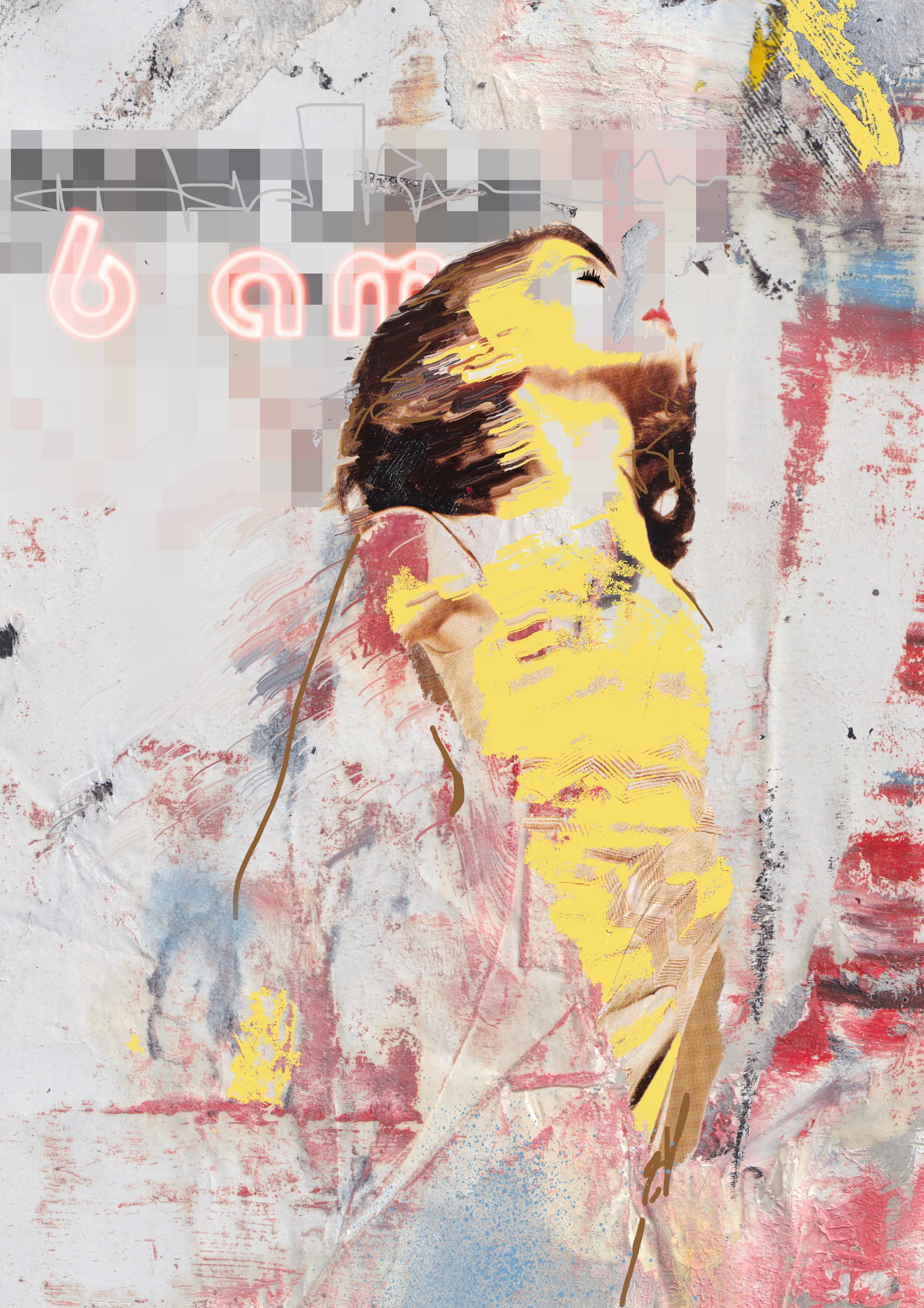 She stumbled into the surprising embrace of 6am sunshine and for a brief time, her heavy heart was soothed by the warmth of bright yellow pixels. 
