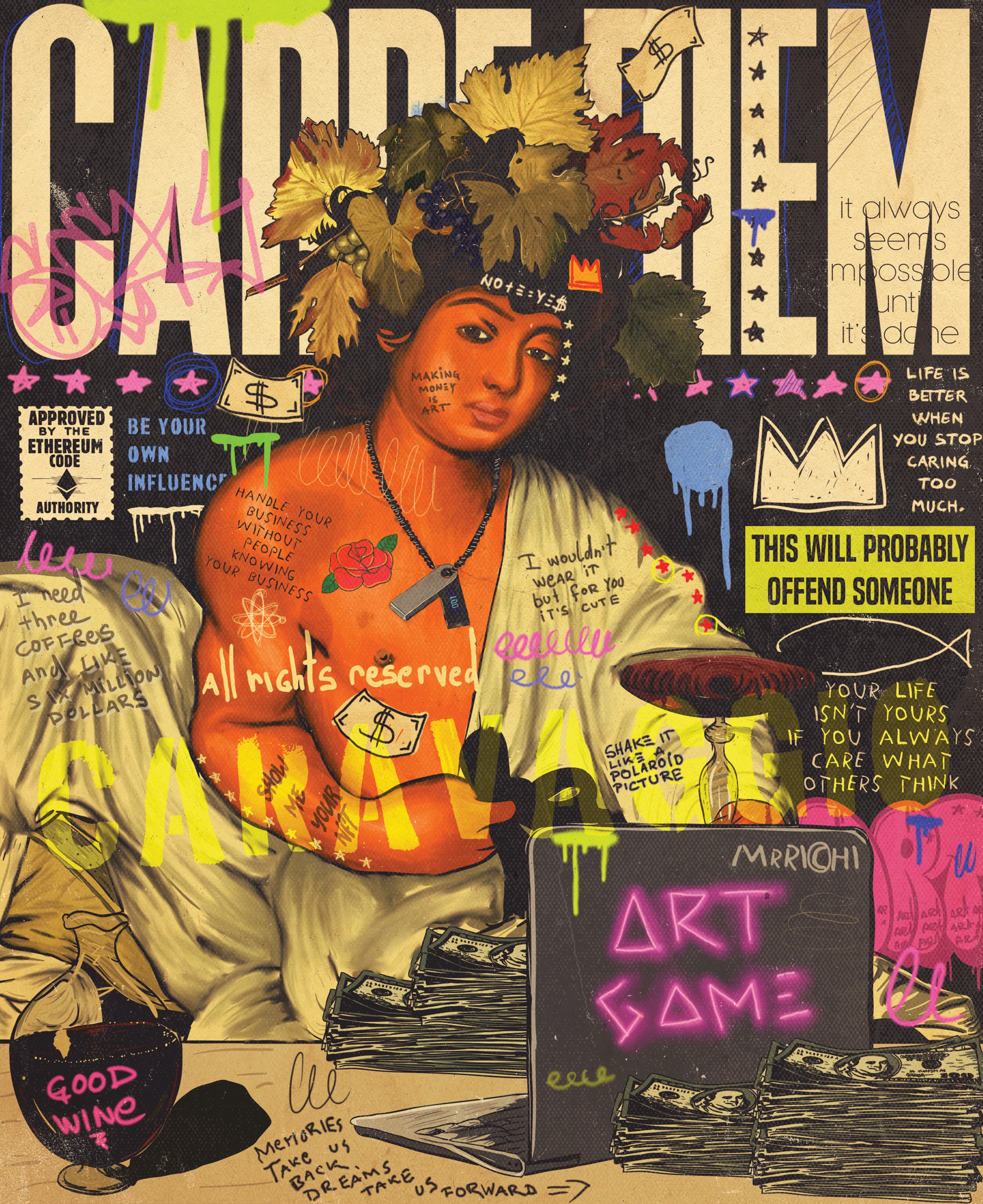 Seize the cultural revolution.

Raise your glass to artists, to collectors, to builders, to dreamers, to newbies, to legends, to promise of freedom, to creativity, to limitless potential, to faith when there is fear.

It's about love for life. About wine. About unceasingly intense belief in crypto art movement. About bonds we form. About motivation. About us.

Memories take us back, dreams take us forward.