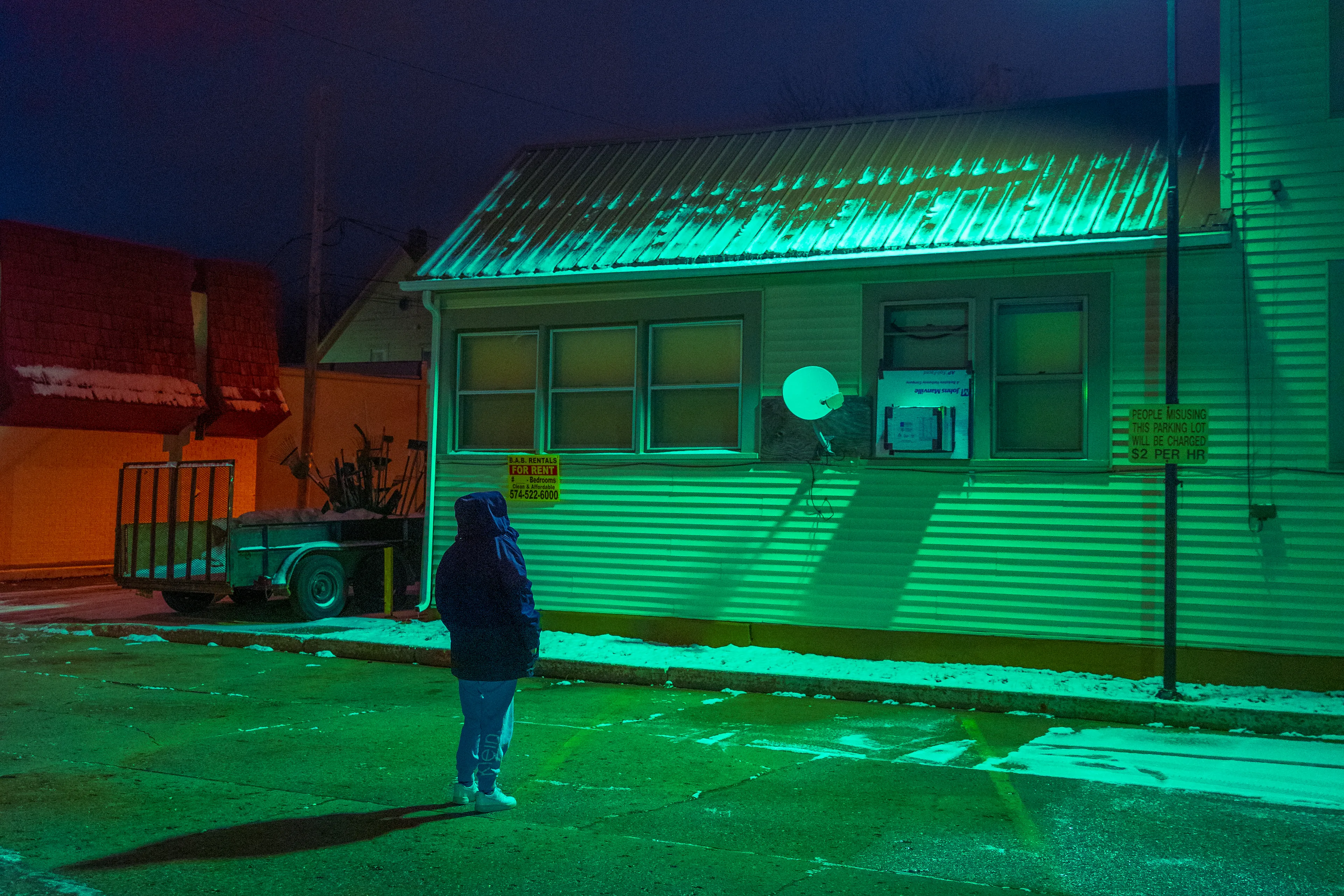Shot in 2018, this piece was created during a time when I had little more than my camera. When I captured this we had driven east for hours hoping to manifest what I had been writing about color into an image, we found a small community in north east Indiana and shot photos until my camera died. 