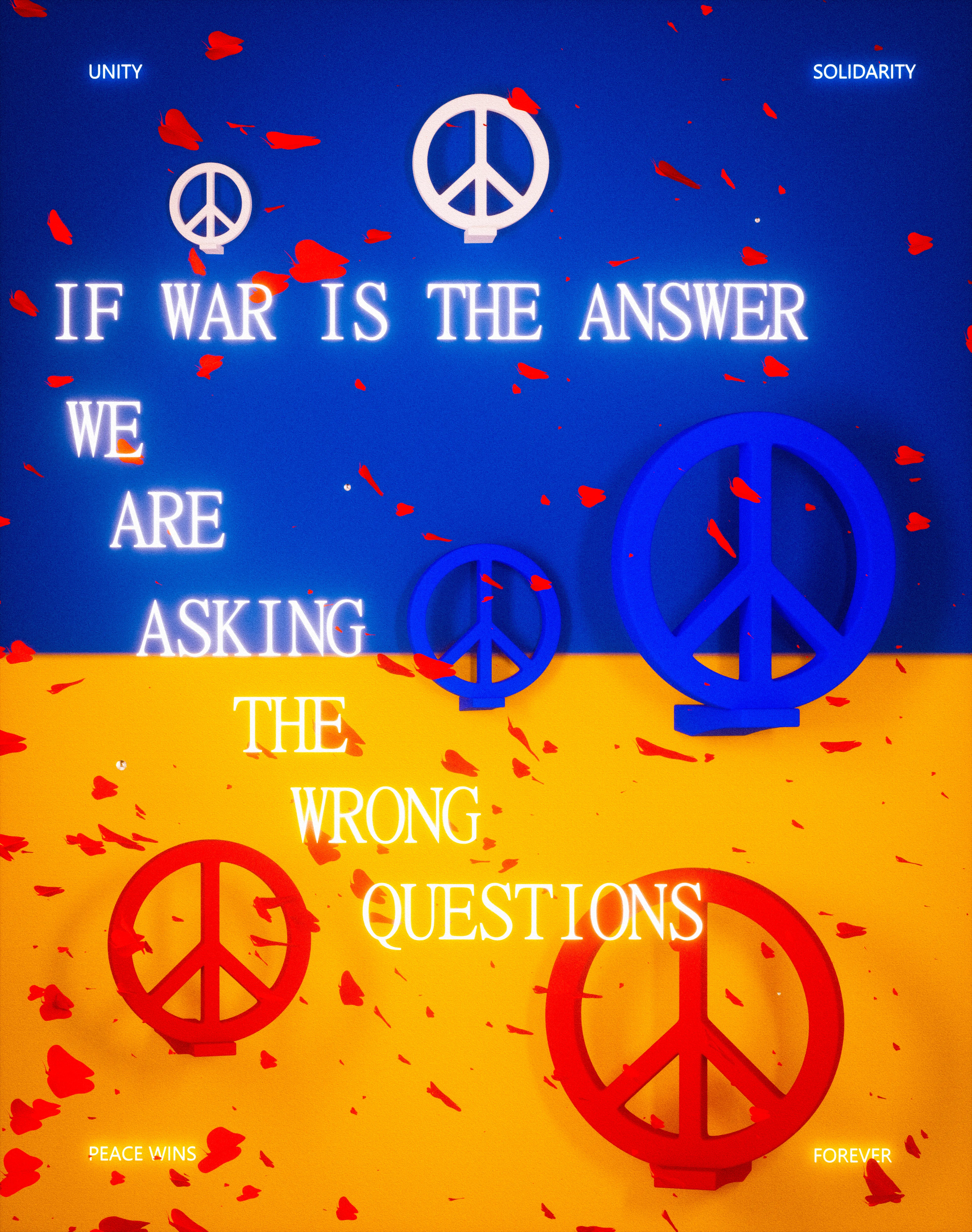 This piece is being gifted to AGAH to be put up for auction with funds being donated towards those currently being affected by the ongoing situation in ukraine. 

"If war is the answer, we are asking the wrong questions."

Unity, Solidarity. Peace wins, forever.
