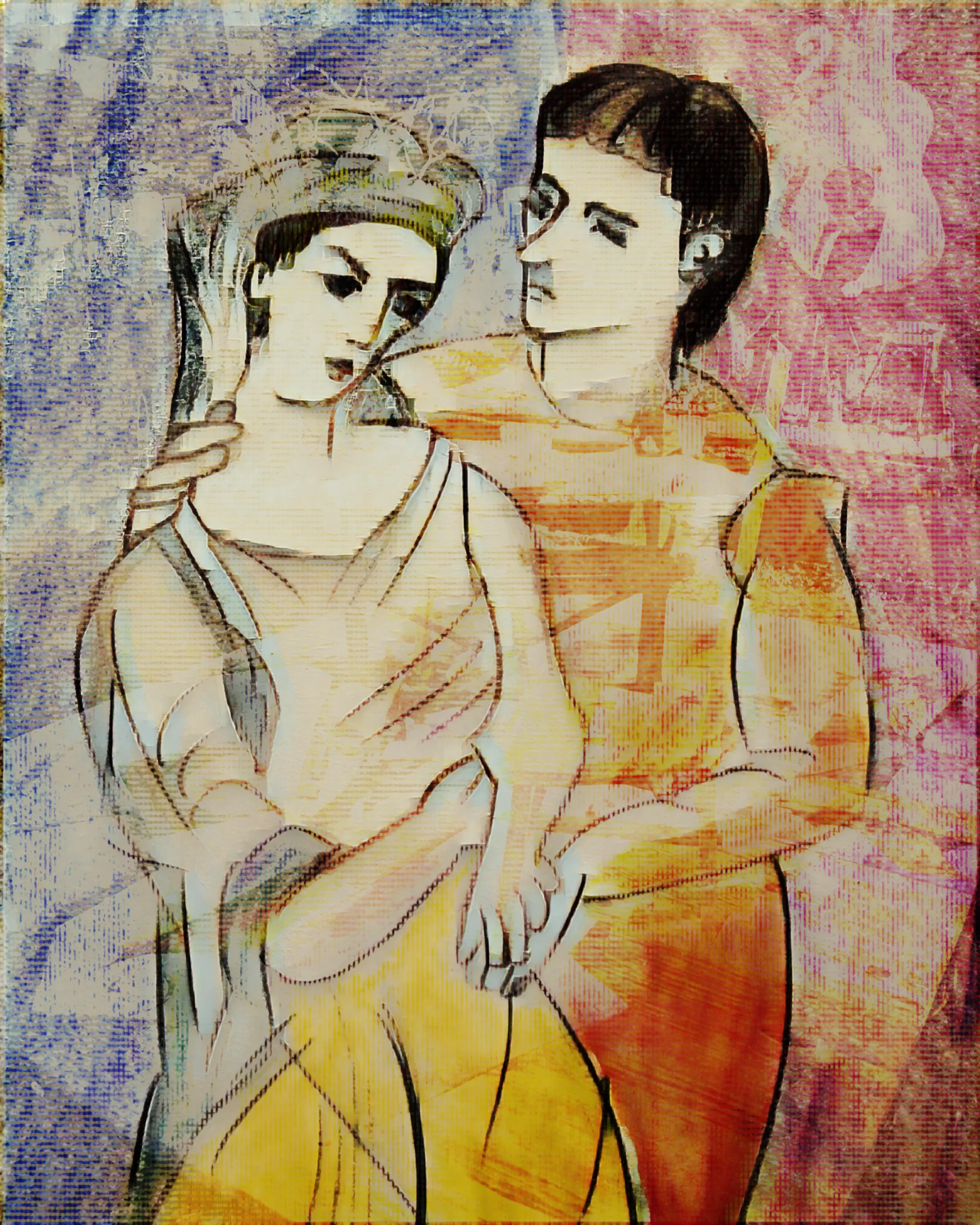 chained cycleGAN over my original drawing after the painting of Picasso 