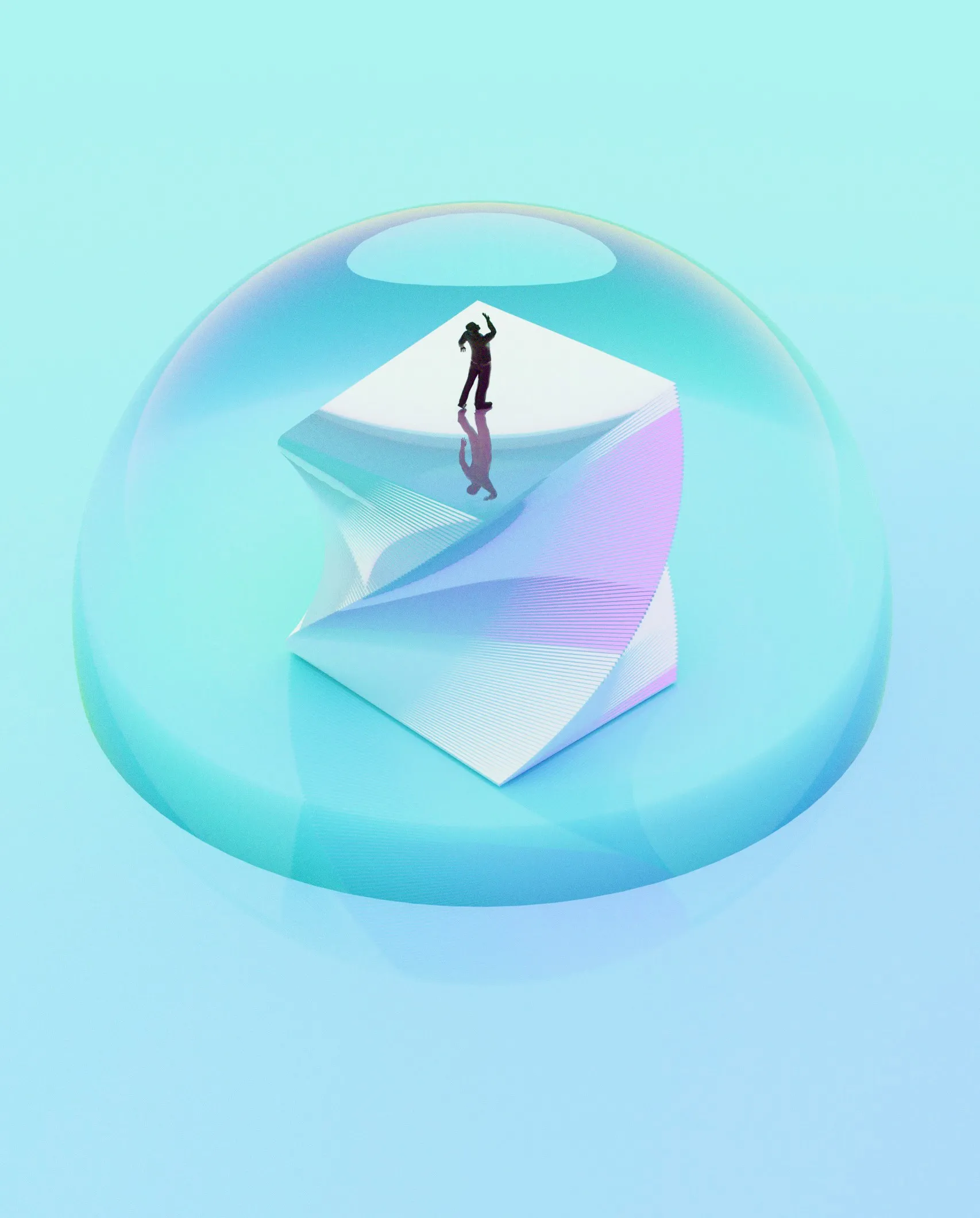 First in a series of artworks conceptualizing my own version of what I would want to believe happens to the soul when you die. Entering a world in which anything that can be thought of becomes possible. Limited only by the imagination. Everything is possible.  
