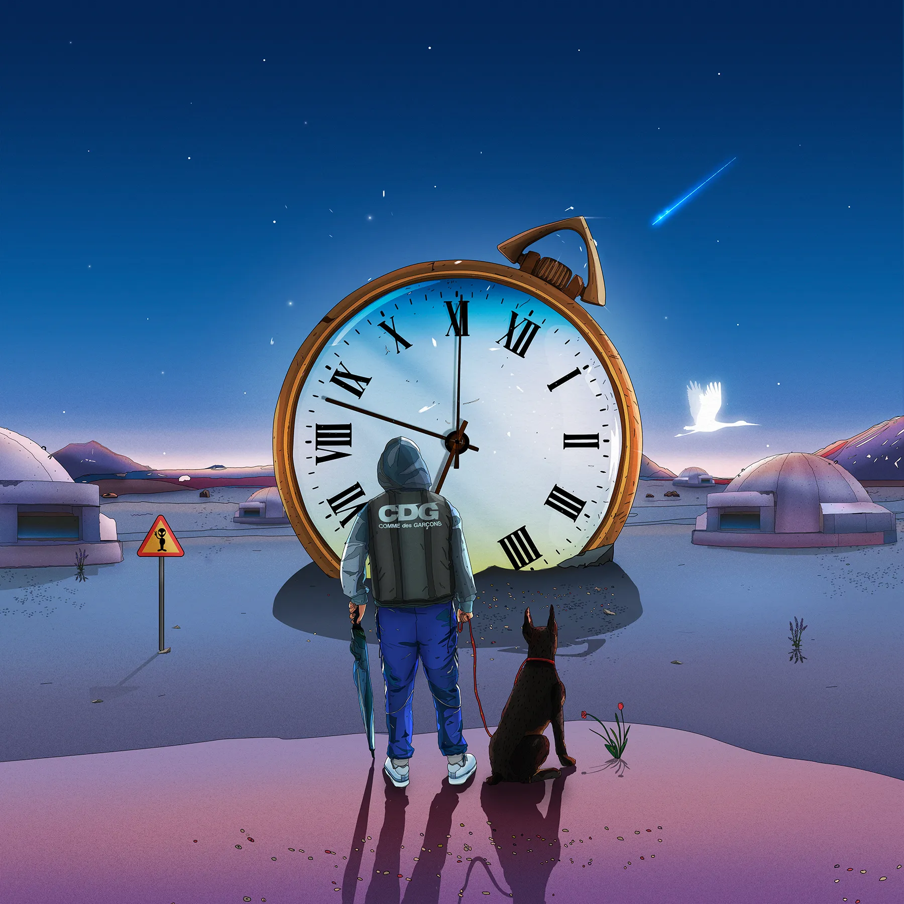 This artwork means a lot to me because It includes some techniques and elements that I have learned from some of my favorite artist like : Dali, Moebius, Jodorowsky etc. I have studied a lot of their work and it has helped me to create some beautiful sceneries during the last years so this is like a tribute to all of them & my journey as an artist. 
Animation: Angelo Bibo 
Music: Eugen Herri
Resolution: 2000x2000px * 
Length: 00:00:32sec 