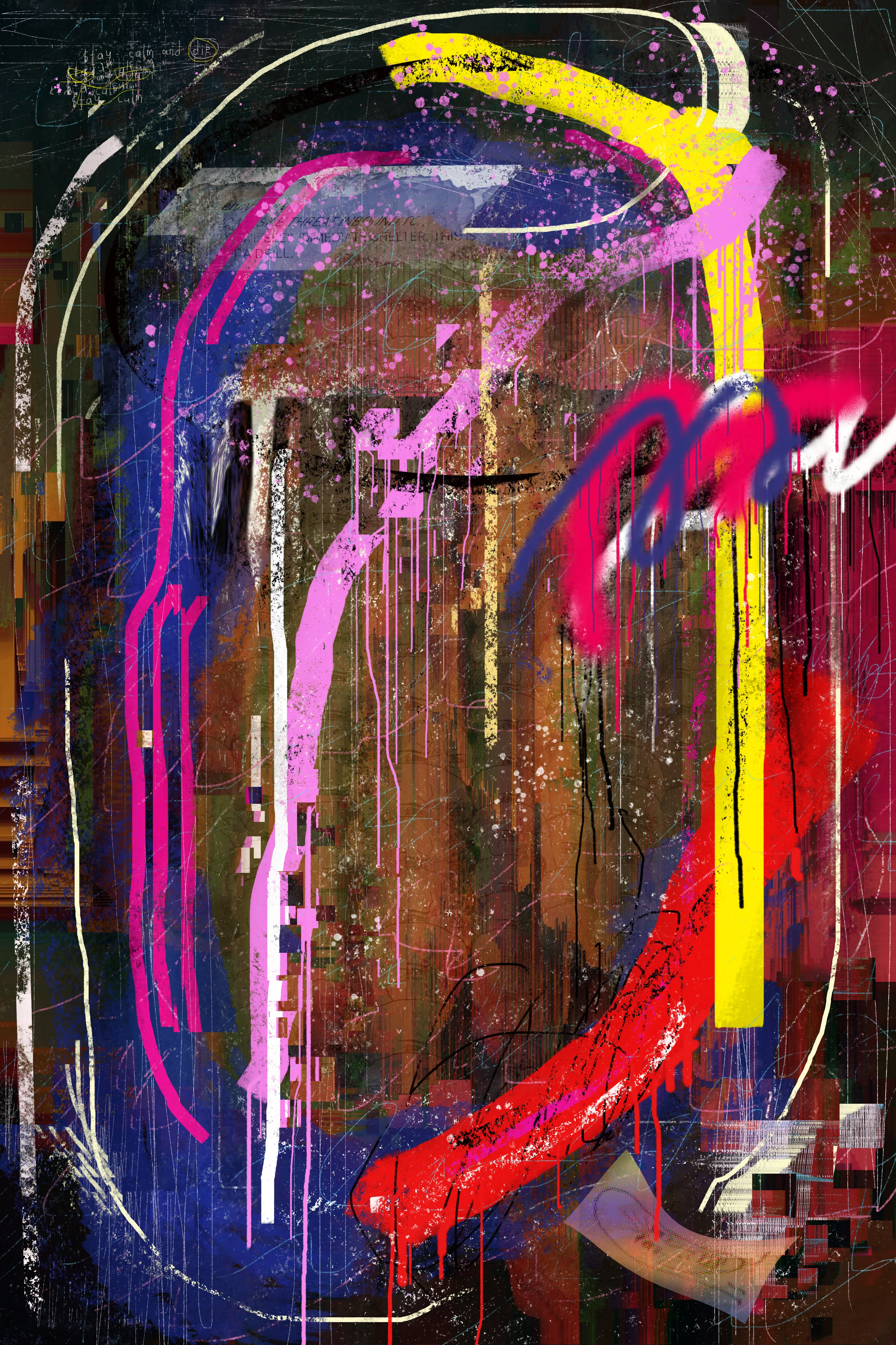 digital painting  |  2022  | could 1000 crying wojaks be wrong?  |  tw : missiles, military malfunction, false alarm  |  according to wikipedia :   'On the morning of Saturday, January 13, 2018, a ballistic missile alert was accidentally issued via the Emergency Alert System and Wireless Emergency Alert System over television, radio, and cellphones in the U.S. state of Hawaii. The alert stated that there was an incoming ballistic missile threat to Hawaii, advised residents to seek shelter, and concluded: "This is not a drill". The message was sent at 8:07 a.m. local time... Thirty-eight minutes and 13 seconds later, state officials blamed a miscommunication during a drill at the Hawaii Emergency Management Agency for the first message...Escalating tensions between North Korea and the United States, including threats by both countries that they could use nuclear weapons against one another, prompted a heightened state of readiness in Hawaii...Hawaii is located roughly 4,600 miles (7,400 km) from North Korea and a missile launched from North Korea would leave perhaps 12 to 15 minutes of warning time... People in Hawaii reported seeing the alert on their smartphones. Many screenshots of the push alert were shared on social media platforms, such as Twitter. The alert read, in all capital letters :  BALLISTIC MISSILE THREAT INBOUND TO HAWAII. SEEK IMMEDIATE SHELTER. THIS IS NOT A DRILL.'  Ultimately the miscommunication was blamed on "insufficient management controls, poor computer software design, and human factors".