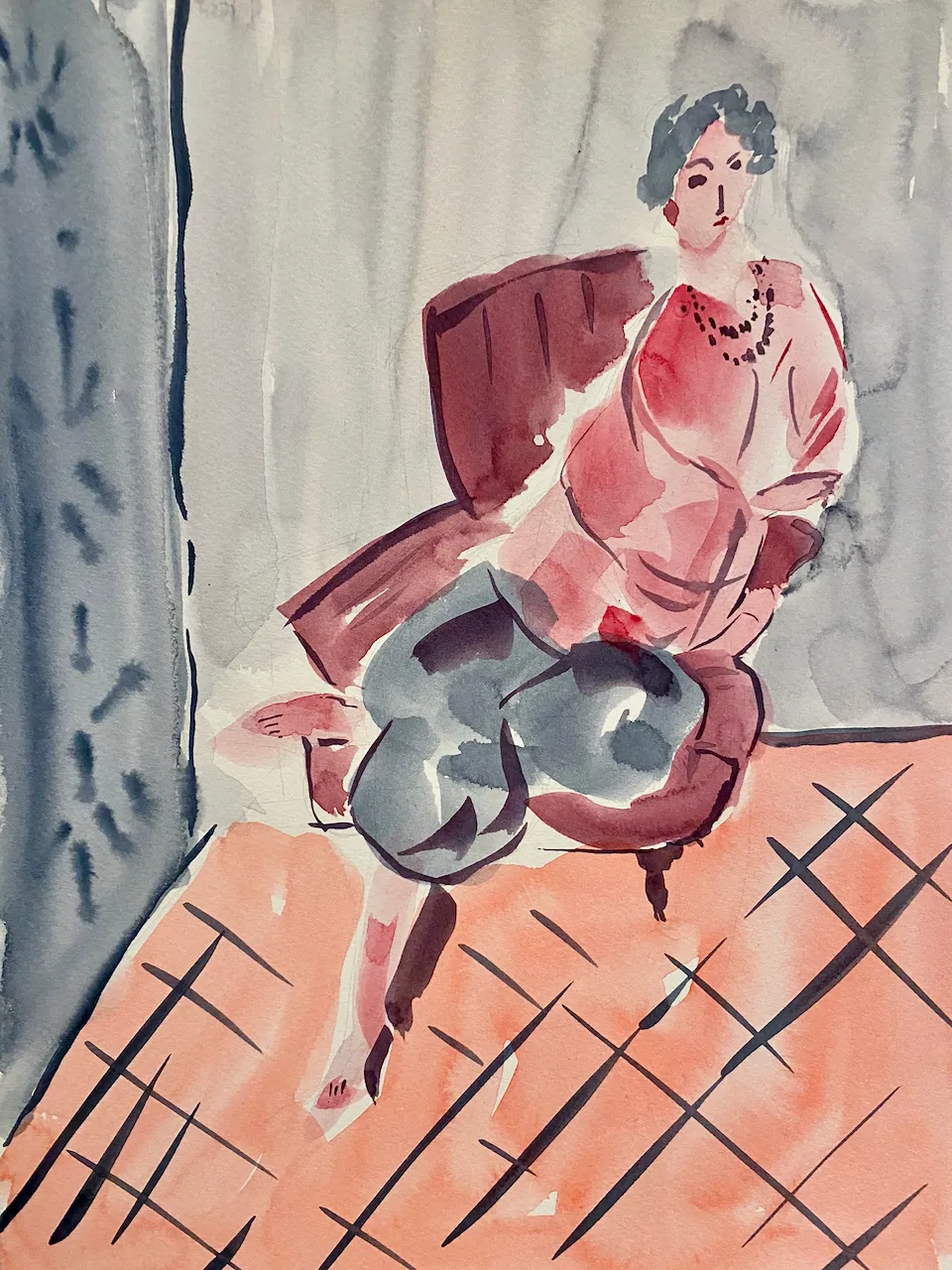 my original watercolor after Matisse painting