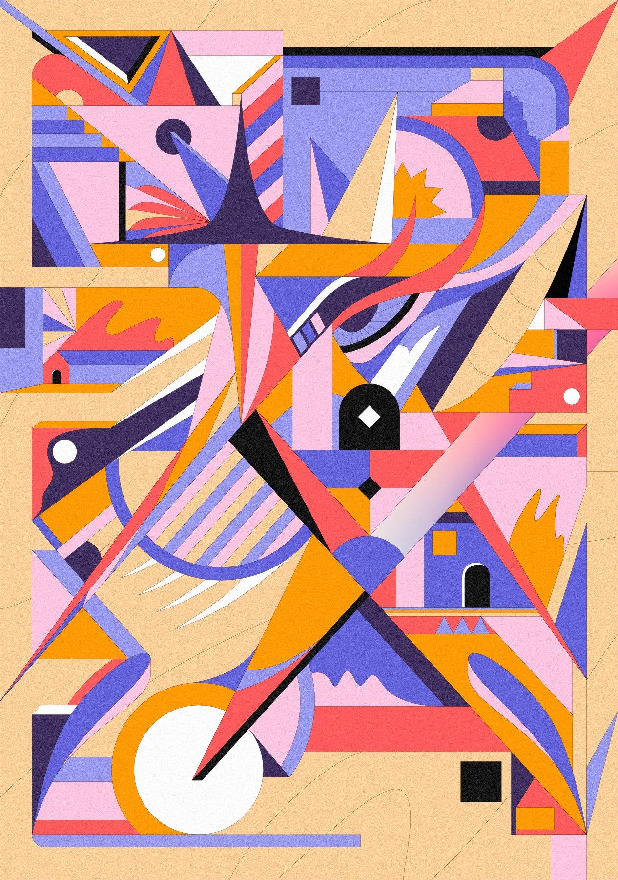 Work based on a geometric study inspired by the shape of a hummingbird.