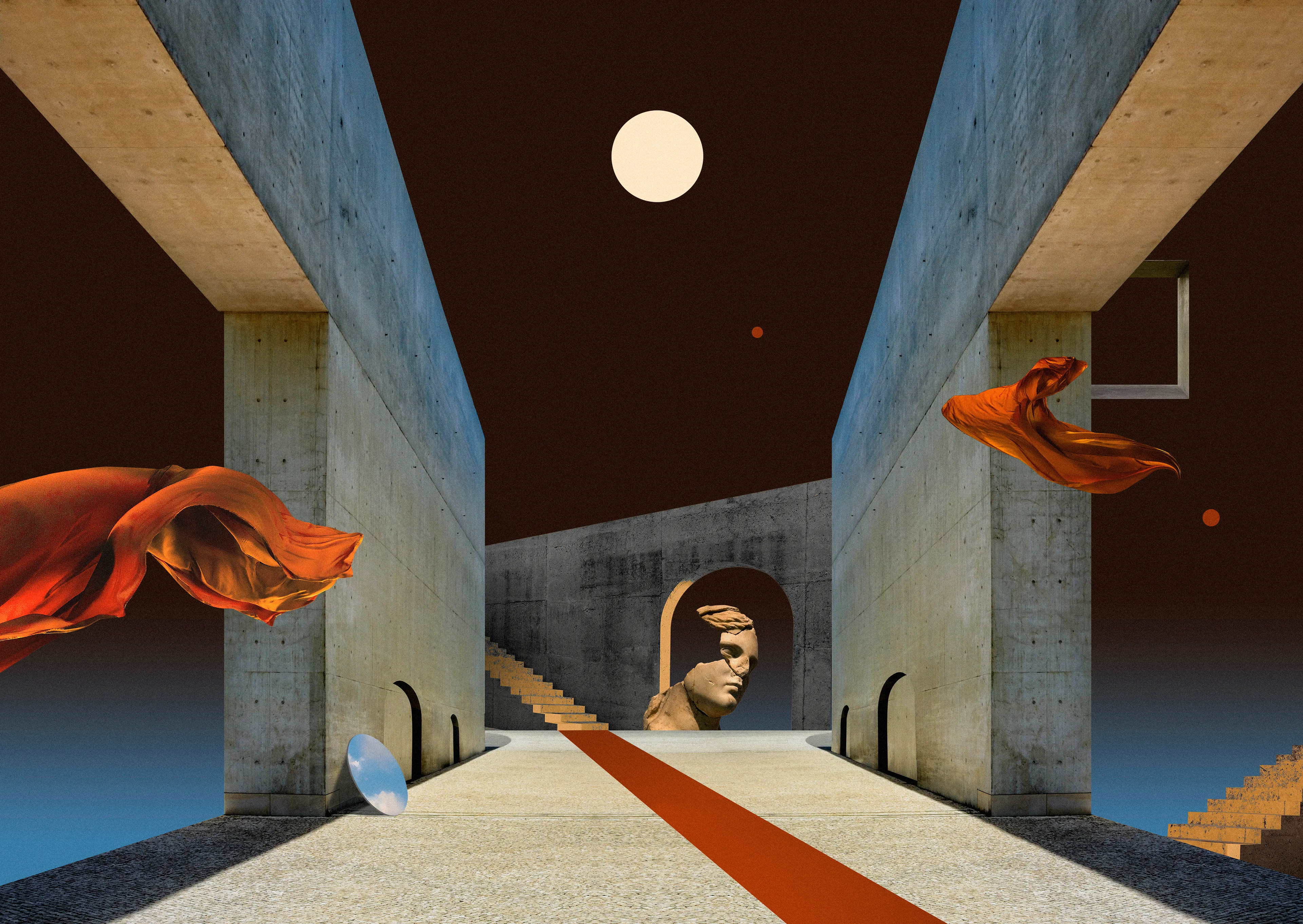 All the bidders will get an edition of "The Dreamer".
.
Fran Rodríguez aka lacabezaenlasnubes (spanish for "head in the clouds") is a digital artist based in Tarragona, Spain. He is famously known for his striking images depicting his interpretation of humanity’s place in the universe. Fran’s work is deeply inspired by his early fondness of surrealism and psychedelia. In his 20 year career, he has worked with bands such as Weezer, Tame Impala and Twin Shadow creating visual elements for their concerts and albums.  