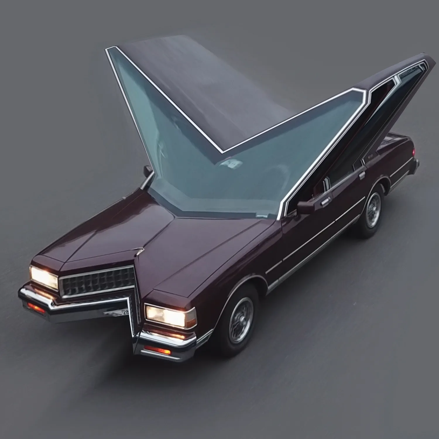 This work belong to the «Shape Studies» series in which photographs and video recordings of places, objects and living beings are digitally modified. In this series I am interested in exploring a shape and working out different ways it can be represented and perceived. The car is a Chevrolet Caprice from 1989 and belong to the wonderful Lukas Perren. Loop: 24s / 1500 x 1500 pixels
