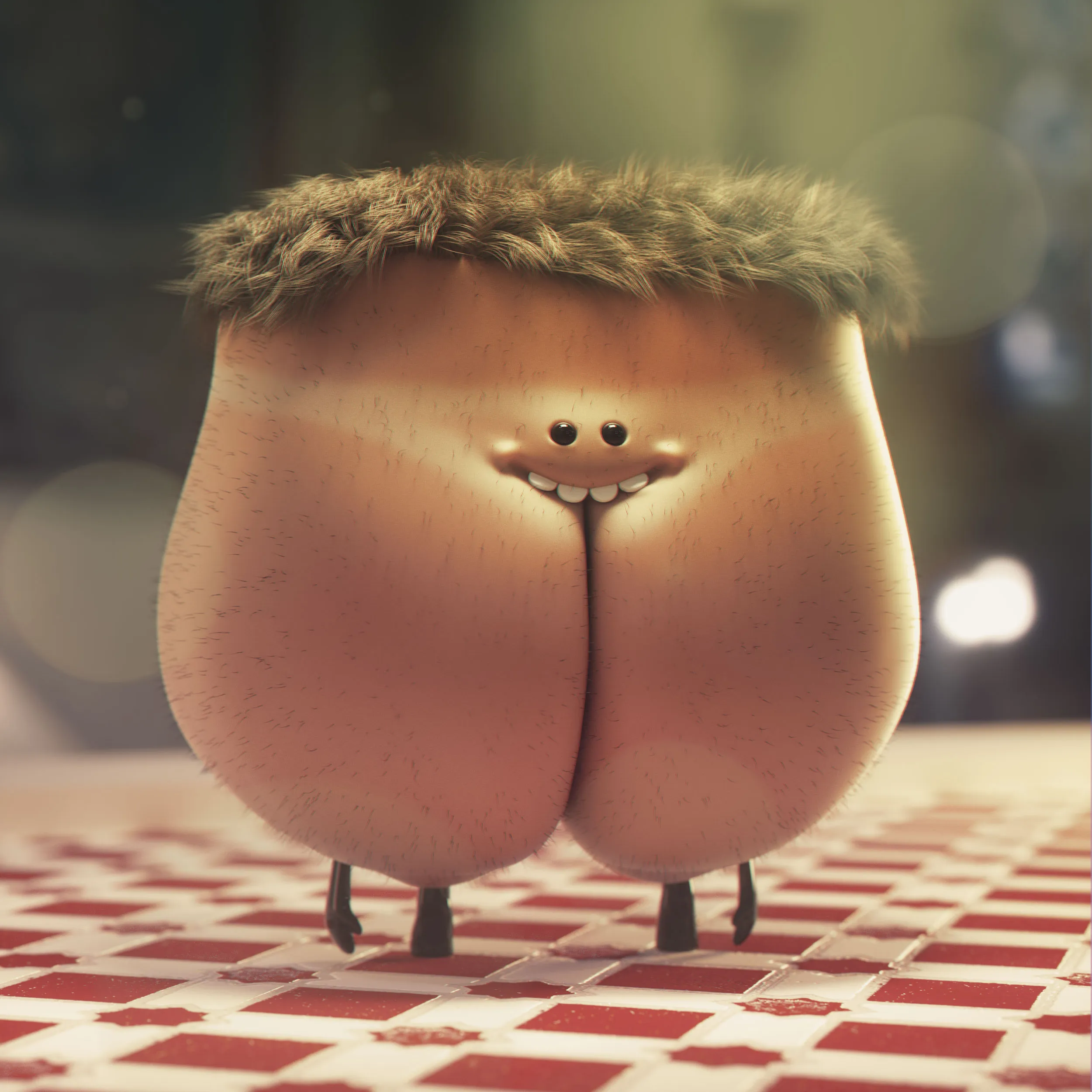 Butt-Face was a normal brother-in-law, one of those who has an opinion on everything and everyone in his
family has, until one family day on the beach, when he was leaving the Chiringuito after a few beers, he was
struck by a ray of the almighty magic sun and became what everyone thought he was: a real butt-face.
His family still loves him and he is happier than ever because he has finally adopted the form that defines him:
he makes jokes, grimaces and farts, he is funny and endearing. No one can get angry with him anymore
because, after all, they sit at the table with a butt-face.