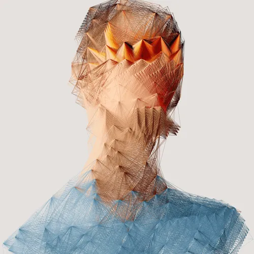 This unique portrait is from the series 'alternatives'. A series of 100 generatively created portraits using Javascript and sourced images. 'alternatives' was first exhibited in a solo show at Kate Vass Galerie in 2019, curated by Jason Bailey.