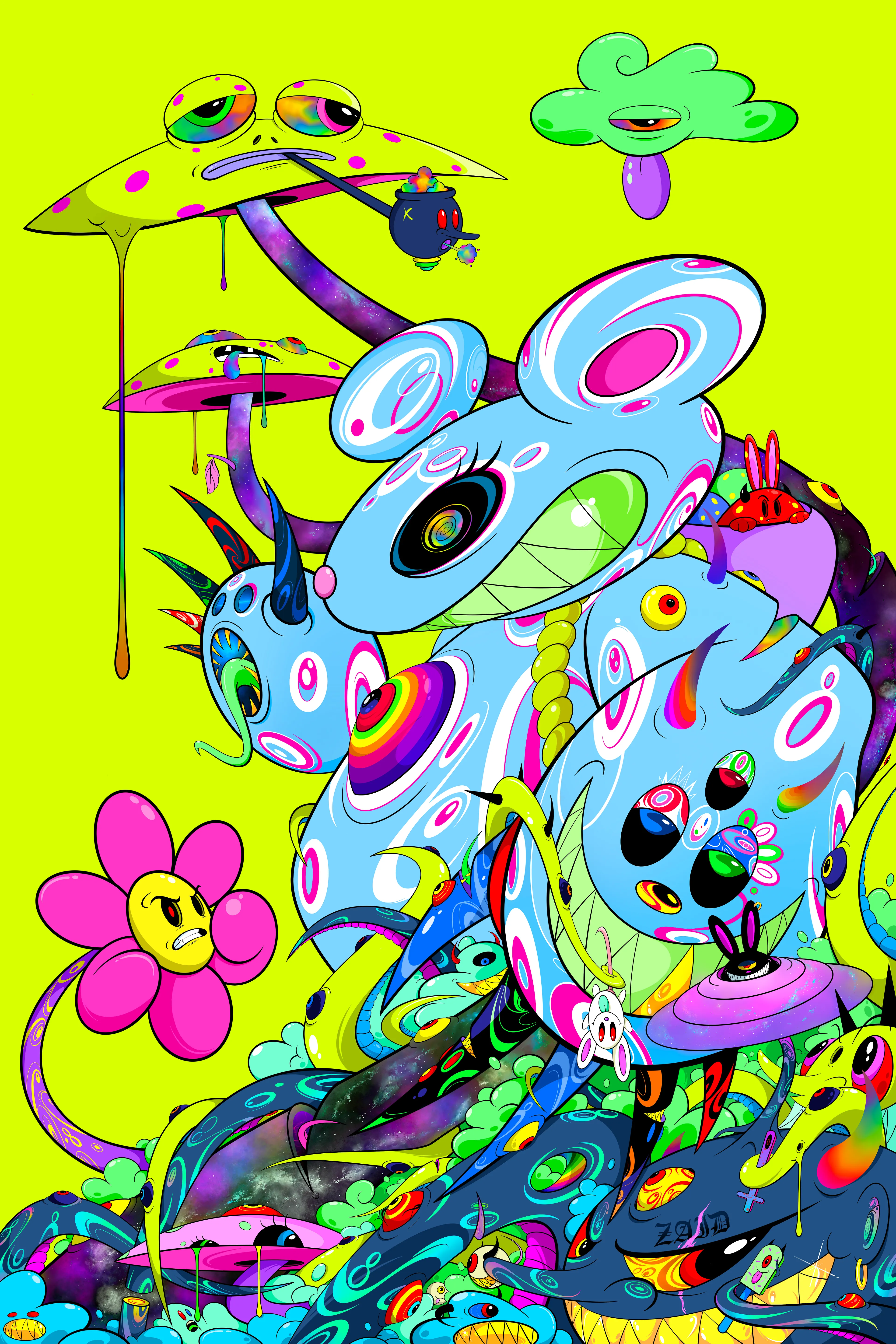 Brainwashed is my 2nd NFT ever & my  way of having fun with my audience. Hopefully i  make you question my state of mind.  Have i ever indulged in psychedelics? Have you? When you see this i want your mind to wonder why, how, and is any of this even real? -------Fun Facts about the piece // 6480px x 9720px // Strokes made 110,0170 // 180 hours to complete. 1/1 edition. * A 1/1 18x24 archival matte print will be printed for the first collector if they choose to have the print be made.