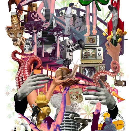 "Magic to Make the Sanest Man Go Mad" - Rebecca Rose - Digital Collage NFT - Single Plane Hologram - 1/1 - 2021 - XXXI. Dimensions: 3840 x 2160. What's down is up. What's unusual is usual.  Perception is everything yet nothing. A time loop exists but on what plane? Is the past returning while we build the future? Are paradigms from long ago seeping into the new world we're building? My works are digital collages influenced by vintage and GAN generated elements. Breathing new life and thrusting them with retroactive effect and force into our present day. A lingering taste of what once was, and what could still be while challenging concepts of our shared human experience. This piece is compatible and optimized for a PORTO Hologram unit as well as traditional digital displays. The work is accompanied by additional certification on the ethereum blockchain through Verisart. American Artist Rebecca Rose is an award winning sculptor, painter, and hologram creator whose body of work has been awarded multiple artist grants co-sponsored by The Robert Rauschenberg Foundation, The Andy Warhol Foundation, The Willem de Kooning Foundation, The Andrew Mellon Foundation, The Joan Mitchell Foundation, and Bloomberg Philanthropic.