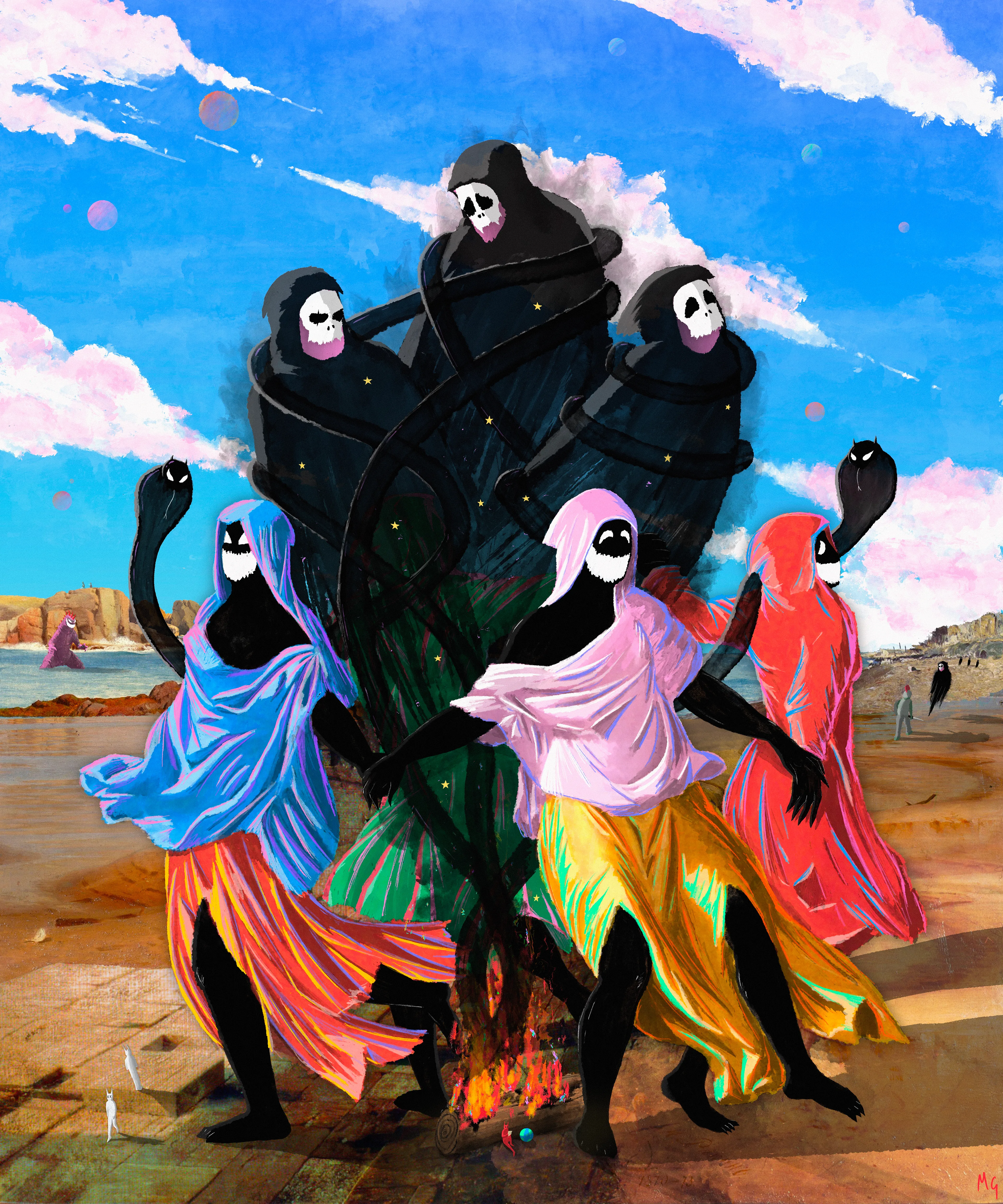Dance around the fire...based on Dance to the Music of Time by Nicolas Poussin