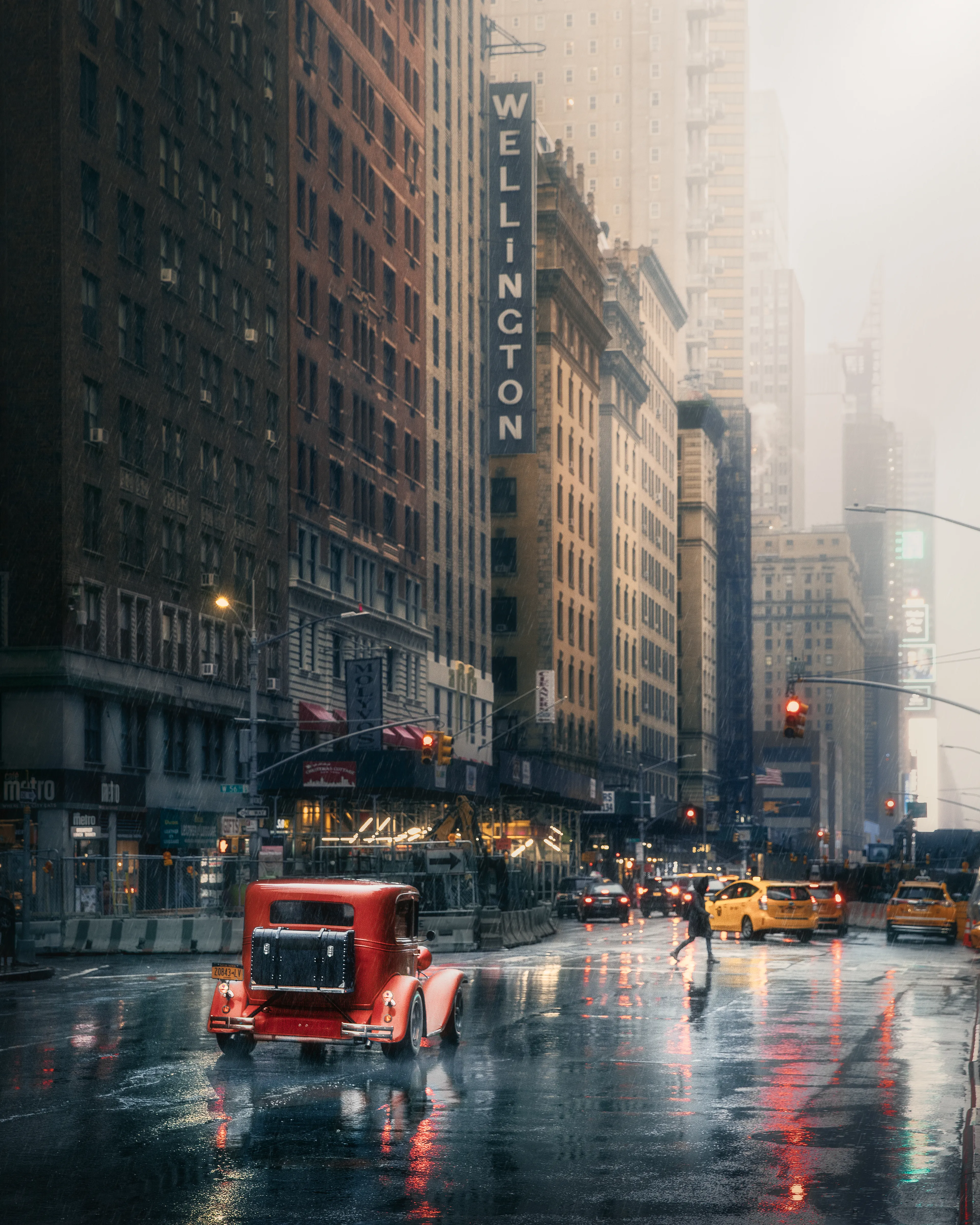 For a brief a moment on a rainy day in the streets of New York, this timeless scene revealed itself. I was fortunate to be able to capture it. 