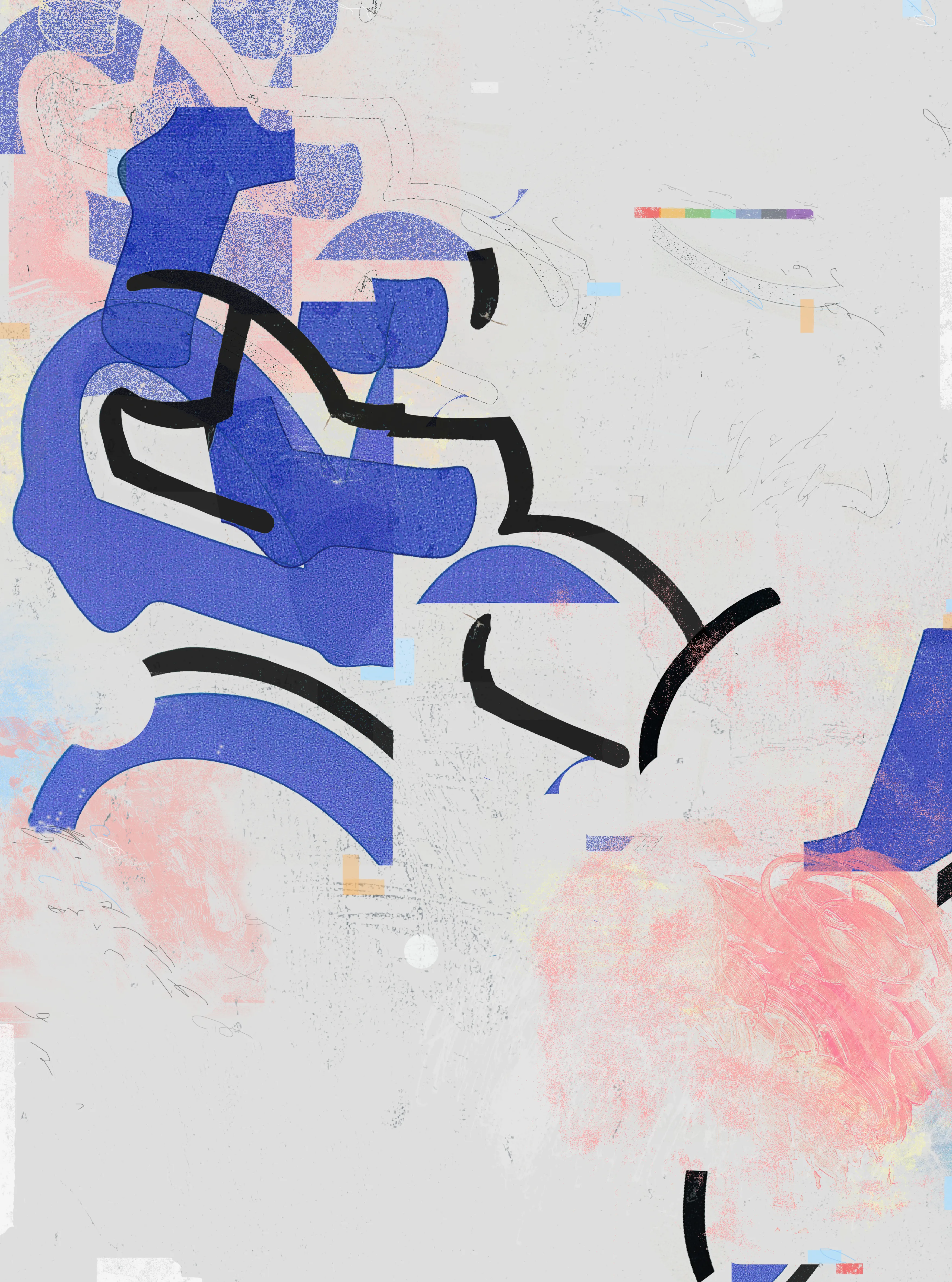 A new post-abstract piece, comprised of photographic fragments, erasing, layering and digital painting. 

Exploring rhythm and decay / wobbled semiotics / vocable thresholds / weight and space / texture and line / the breakdown of language into form / the last words that floated away 