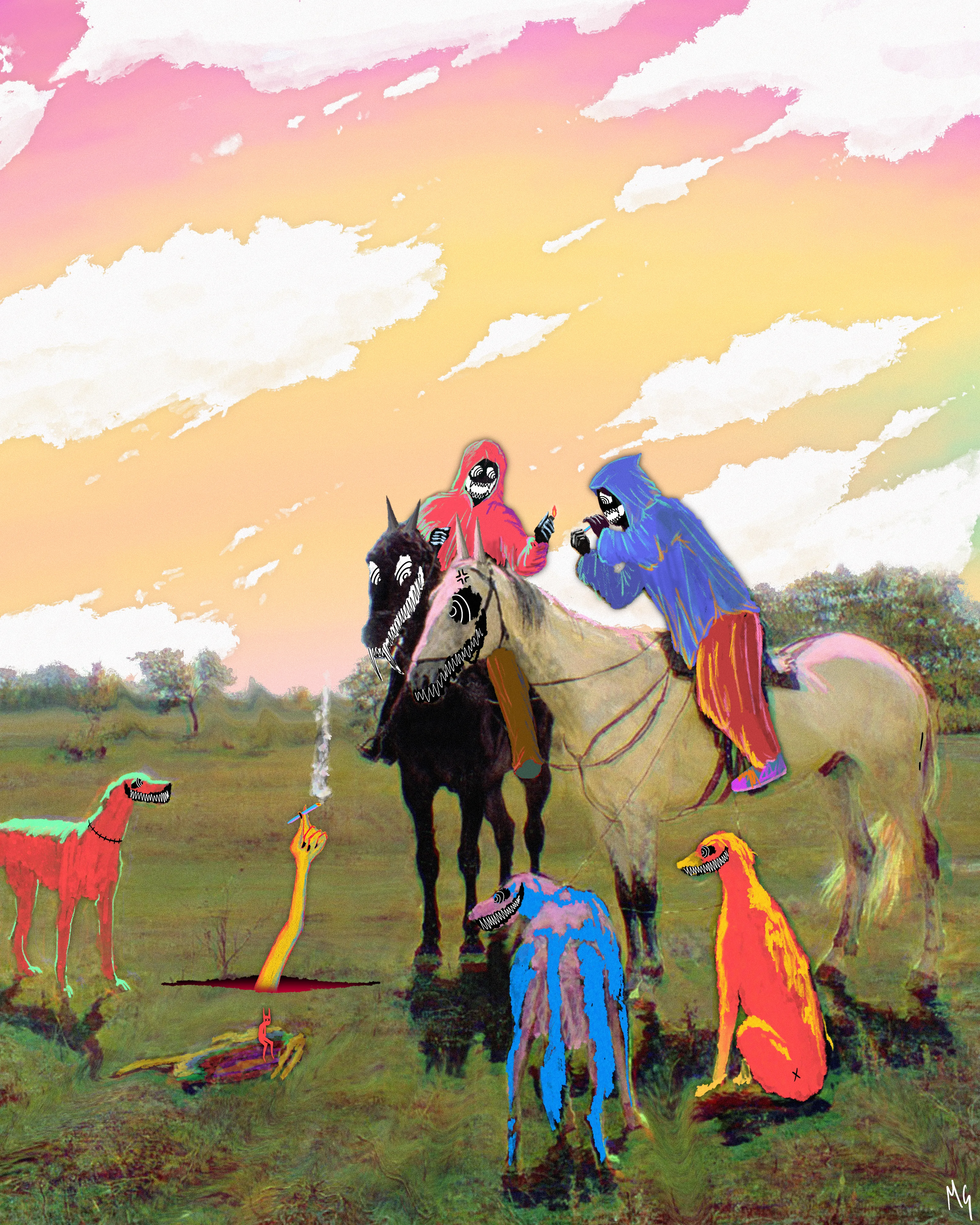 Just one puff...3,200 x 4,000 pixels. Based on the piece "On Leave" by Nikolai Kuznetsov