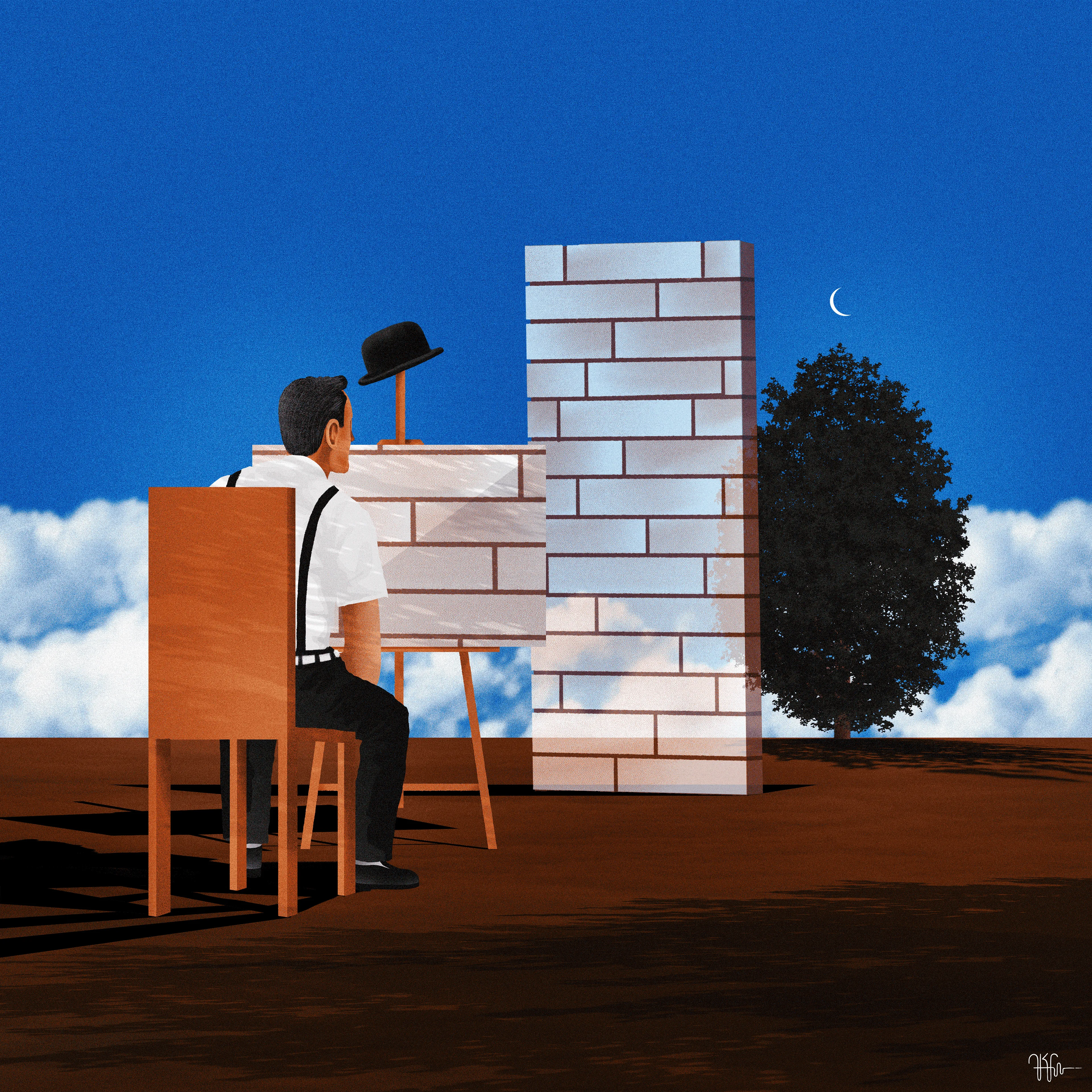 The work on the canvas is related to the angle you look at. The life you live is related to the environment you are in. If you don't like it, change both.

created by akc (2023)