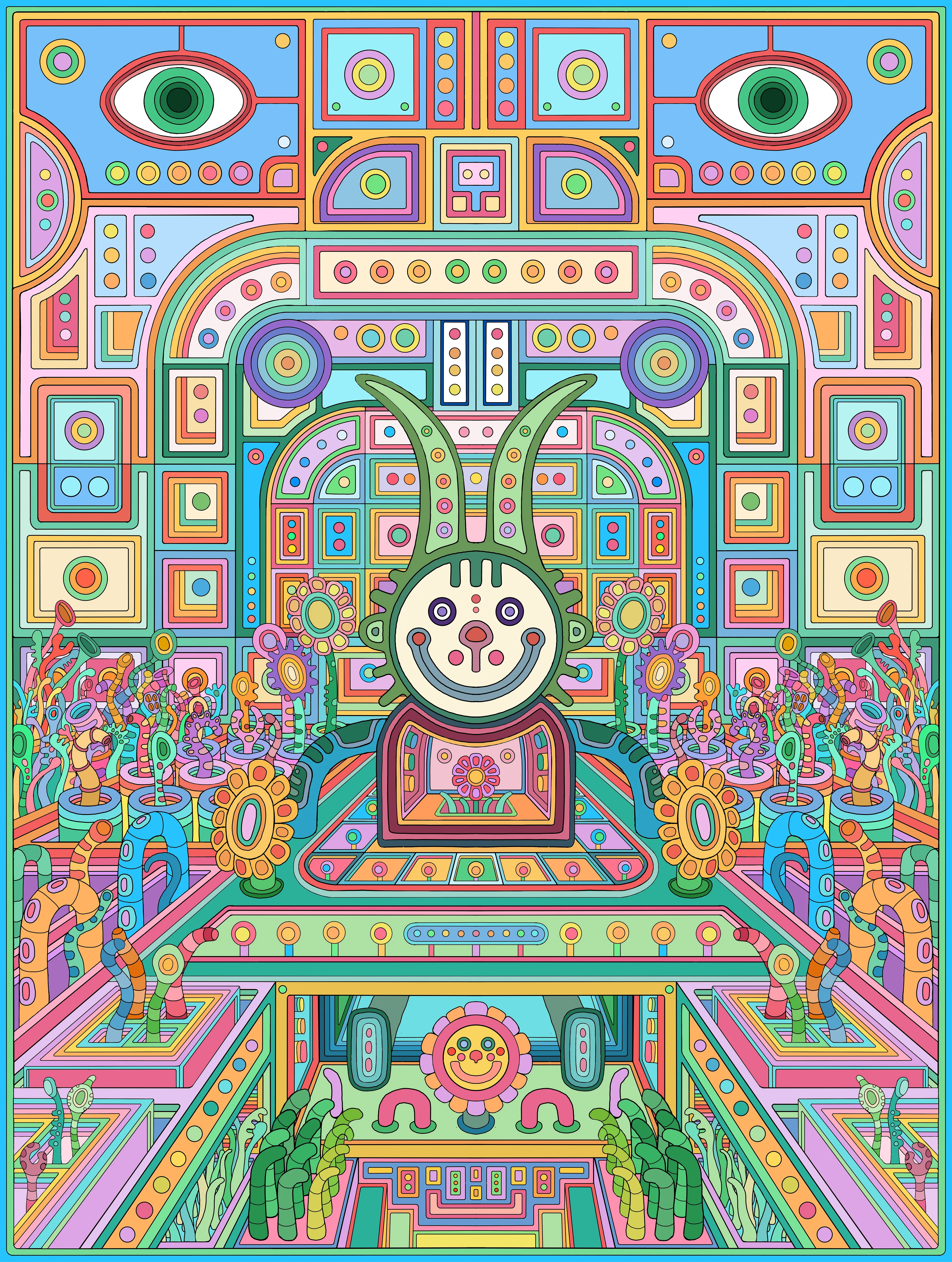 Bloo-matic expands just like springs in your mind
To show you the marvelous things you can find
He speaks in a language all lumpy and gloop
His thoughts like a wondrous colourful soup