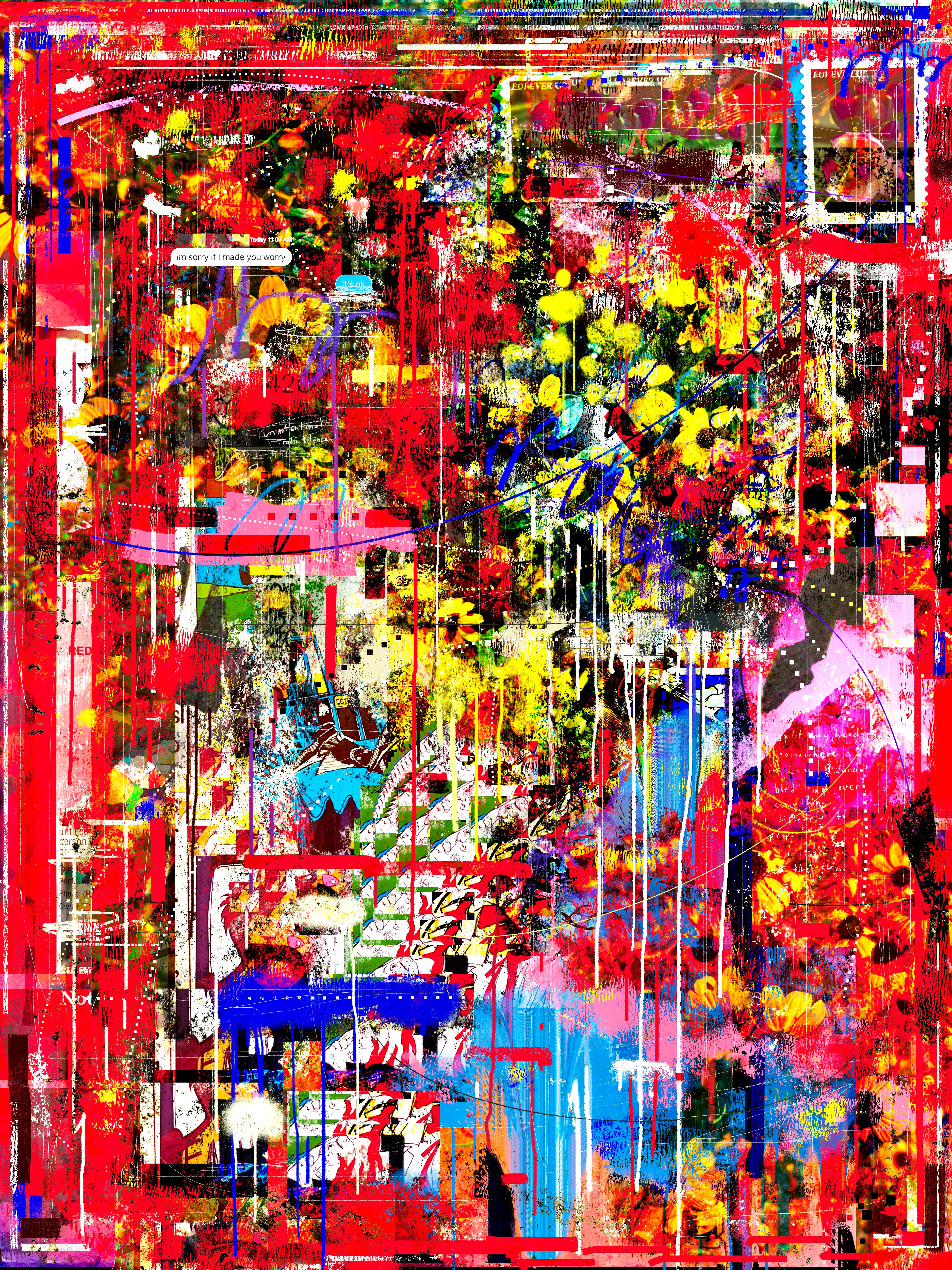 unintentional radio silence | digital painting + mixed media | 2022  