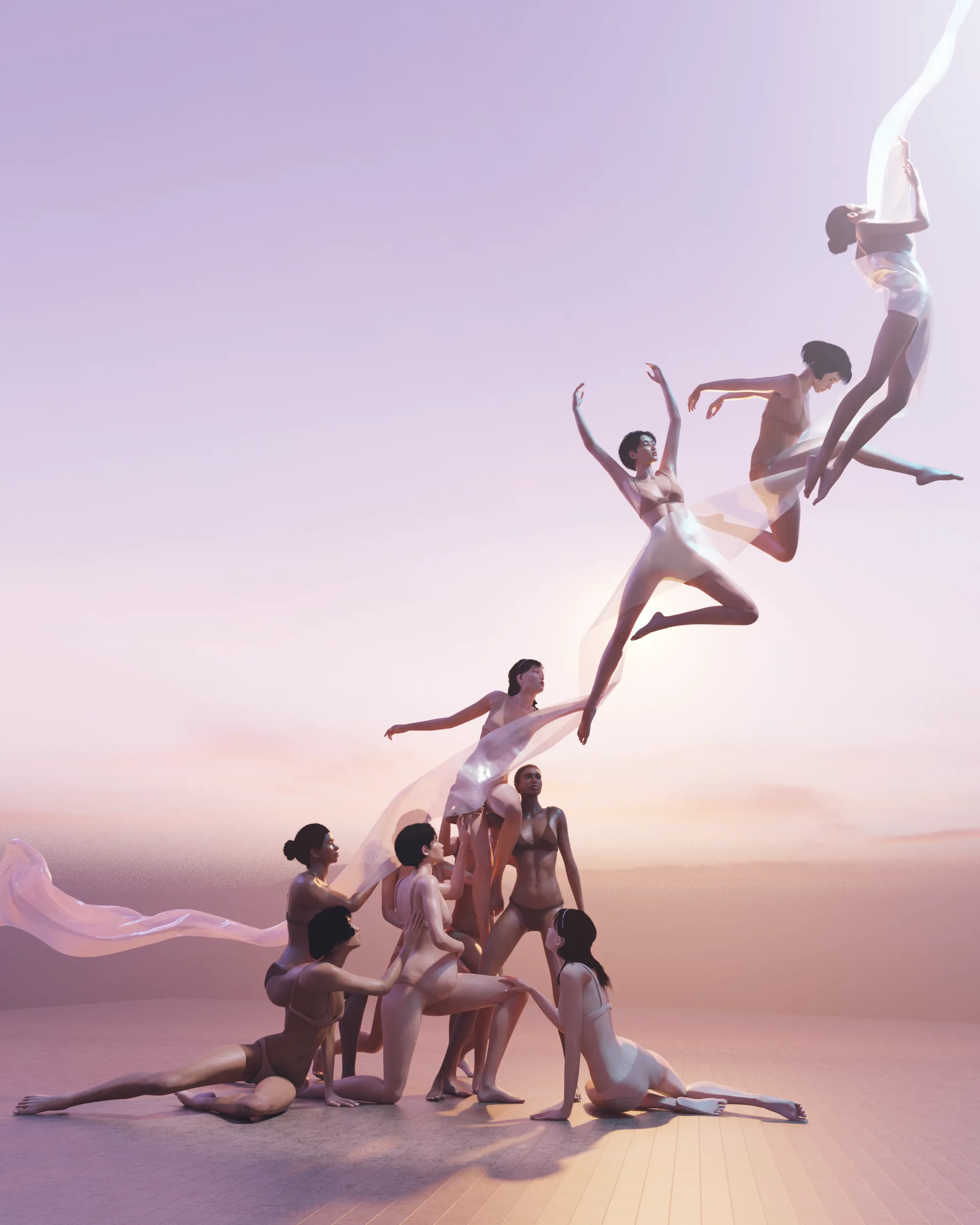 The artwork shows women uplifting and empowering each other, acting as pillars of strength for one another. Individually, we are each strong, unique and worthy. And together, women will not only reach the highest peaks of society, but we can also create newer heights.