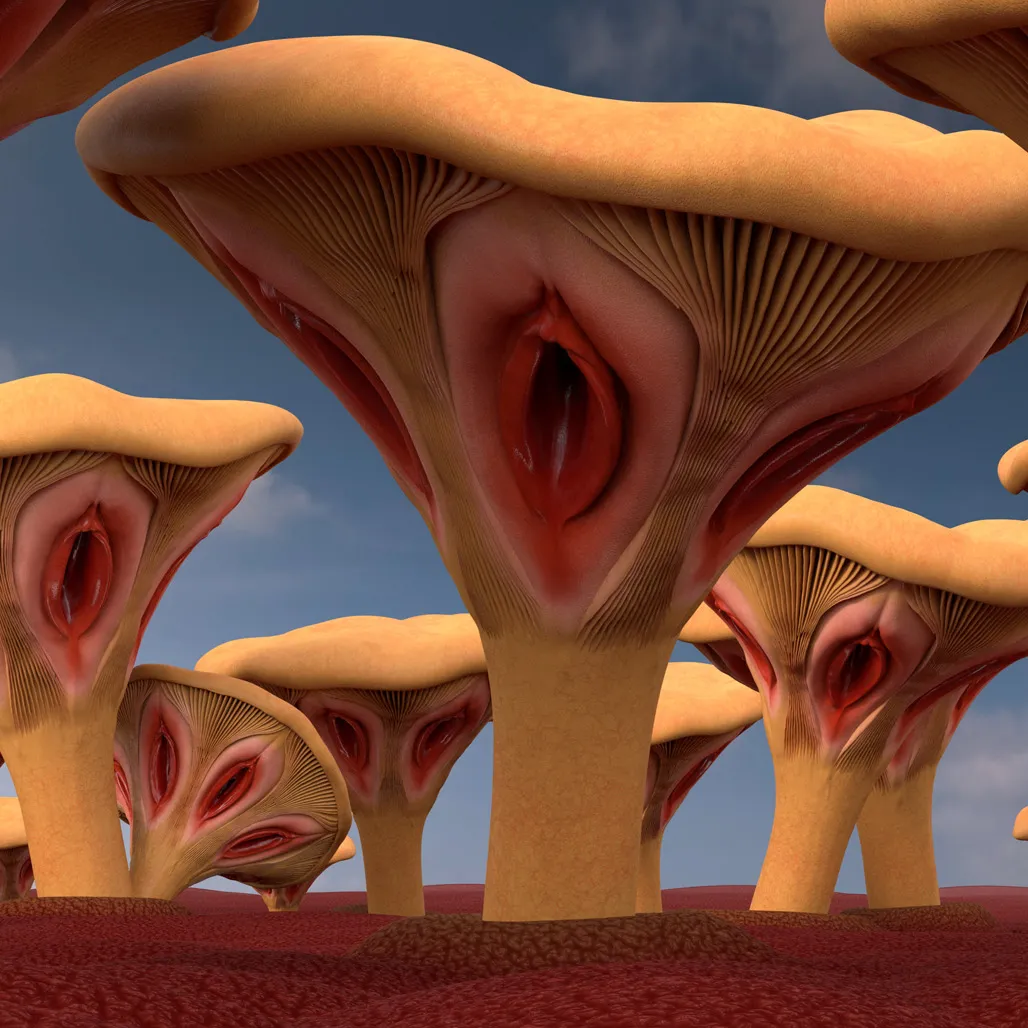 This NFT is a delusion borne of an amalgamation of intense desire and paranoia in the mind of Sarah Kane, who was the cult British playwright of the 90s. Likely one of the most provocative NFT artworks minted on SuperRare, "Mushroom Field" is part of the "Psychosis" series, originally conceived as a video stage design for a theatre production reinterpreting Sarah Kane's "4:48 Psychosis" at Electrotheatre Stanislavsky in Moscow. The NFT’s Verisart certificate includes access to the preview of the full 18-minute "Psychosis" video, which the artists have not shared with the public.

AES+F is a collective of four Russian artists (T. Arzamasova, L. Evzovich, E. Svyatsky, and V. Fridkes) with studios in Berlin, New York, and Moscow. The group was founded as AES in 1987 and evolved to AES+F with the addition of Fridkes in 1995. They define their practice as a "social psychoanalysis" through which they explore and reveal the deeply-rooted values, vices, and conflicts within contemporary global culture. Verisart Certified: https://verisart.com/works/bc0869cc-4c22-48be-a0d2-a5fbc4589d8c