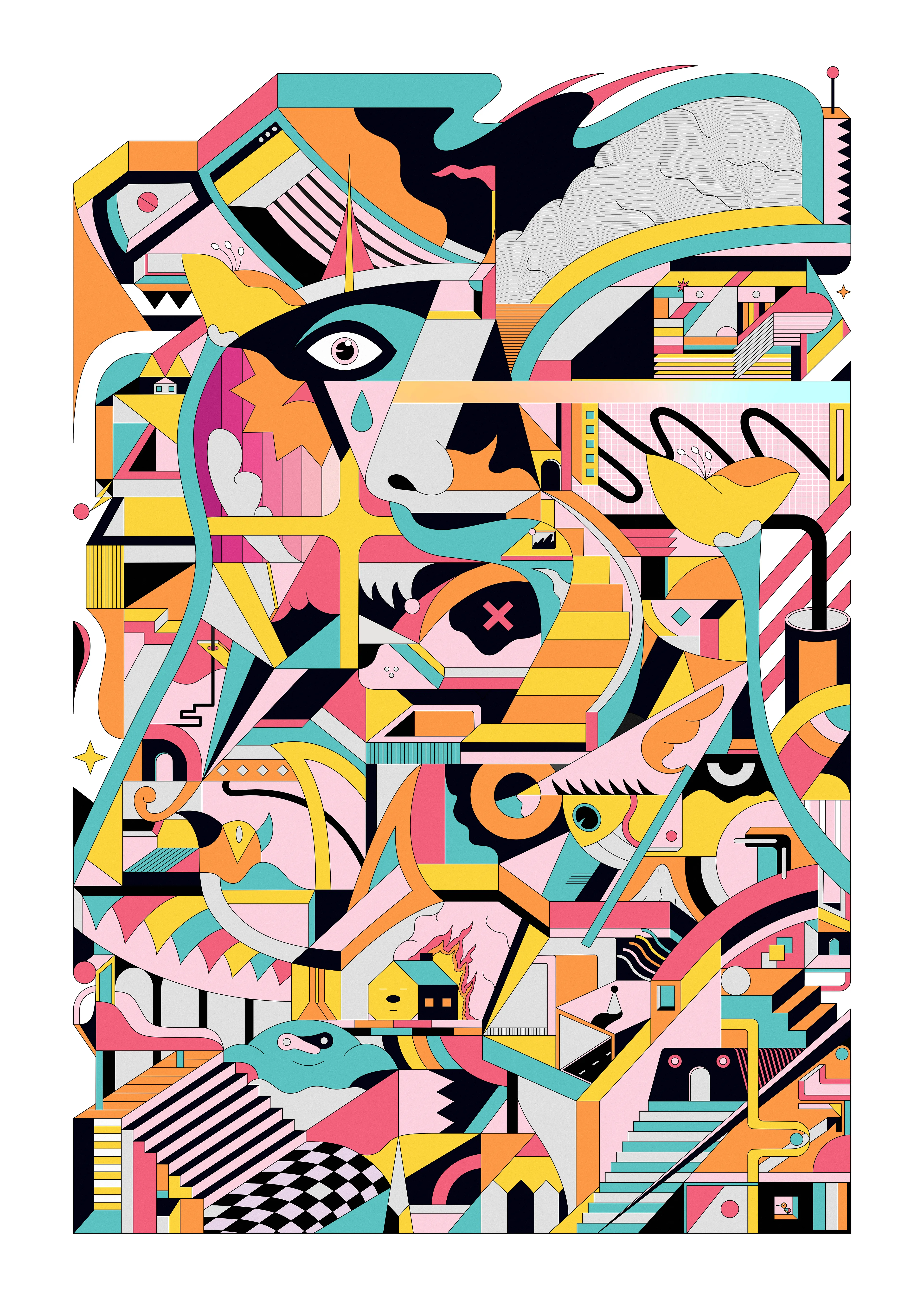 Into a Dream is the result of a dreamlike exploration that has made me go further in my work. It is a personal work in which I discover new paths in my art, leaving symmetry aside and betting on composition as the main point. It is an illustration in which I have let myself go, allowing me to do what I really wanted and discovering that I can illustrate what I think and dream about. I have brought out my inner world and tried to capture it on canvas. Since I was accepted in SuperRare I knew that my genesis had to be special, because it is a special platform where I can start the real starting point of my career as a digital artist on a platform where I can grow exponentially. This work has been developed with a lot of dedication and planning, with great emphasis on color and composition to make it perfect. I hope you enjoy it as much as I did creating it.