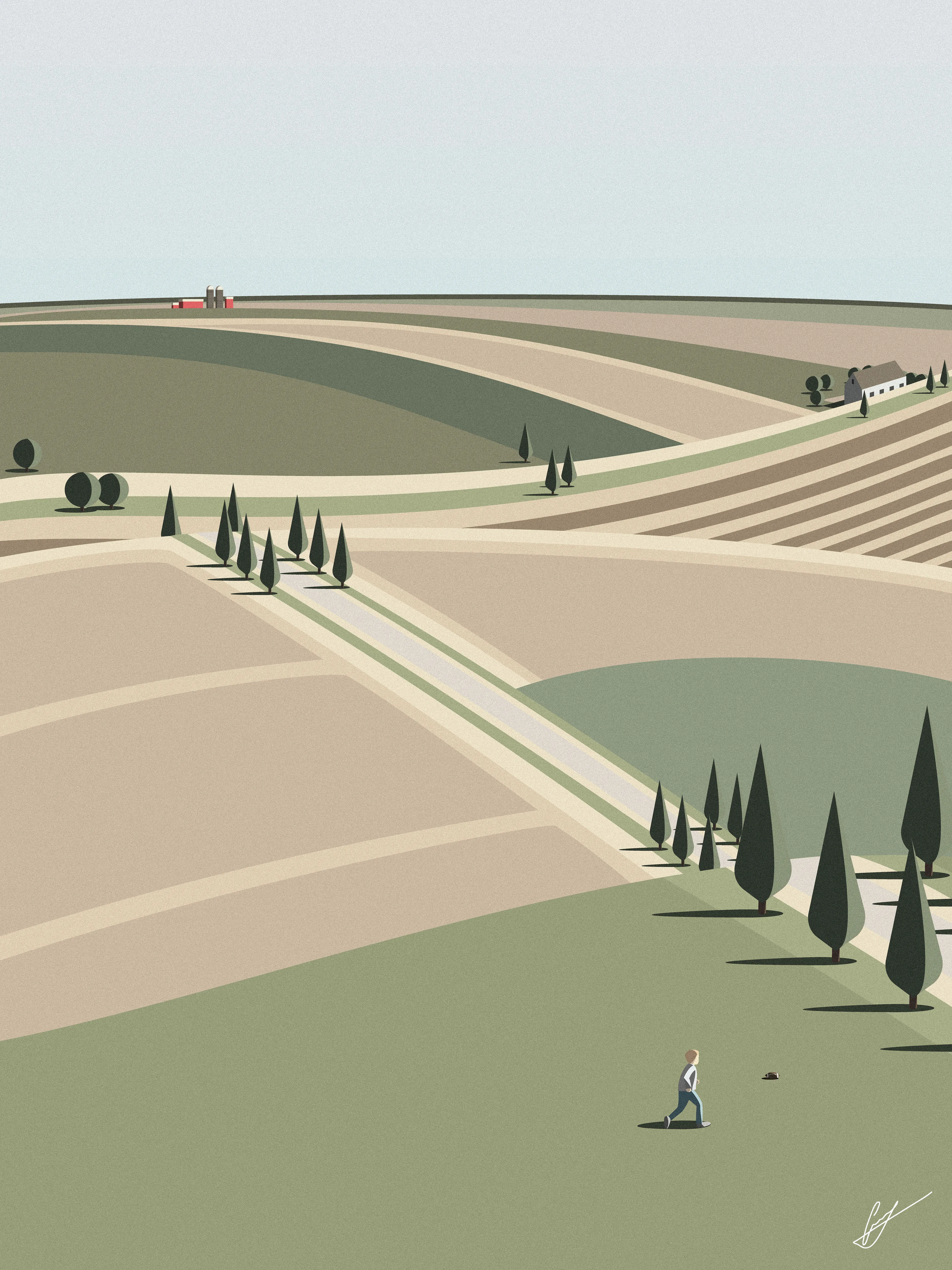 Part of the recently completed "Midwest" collection. A romanticism of life in the Midwest of the United States. With heavy influence from 20th century artists, this series is a digital exploration of the 1930s art movement of American Regionalism.