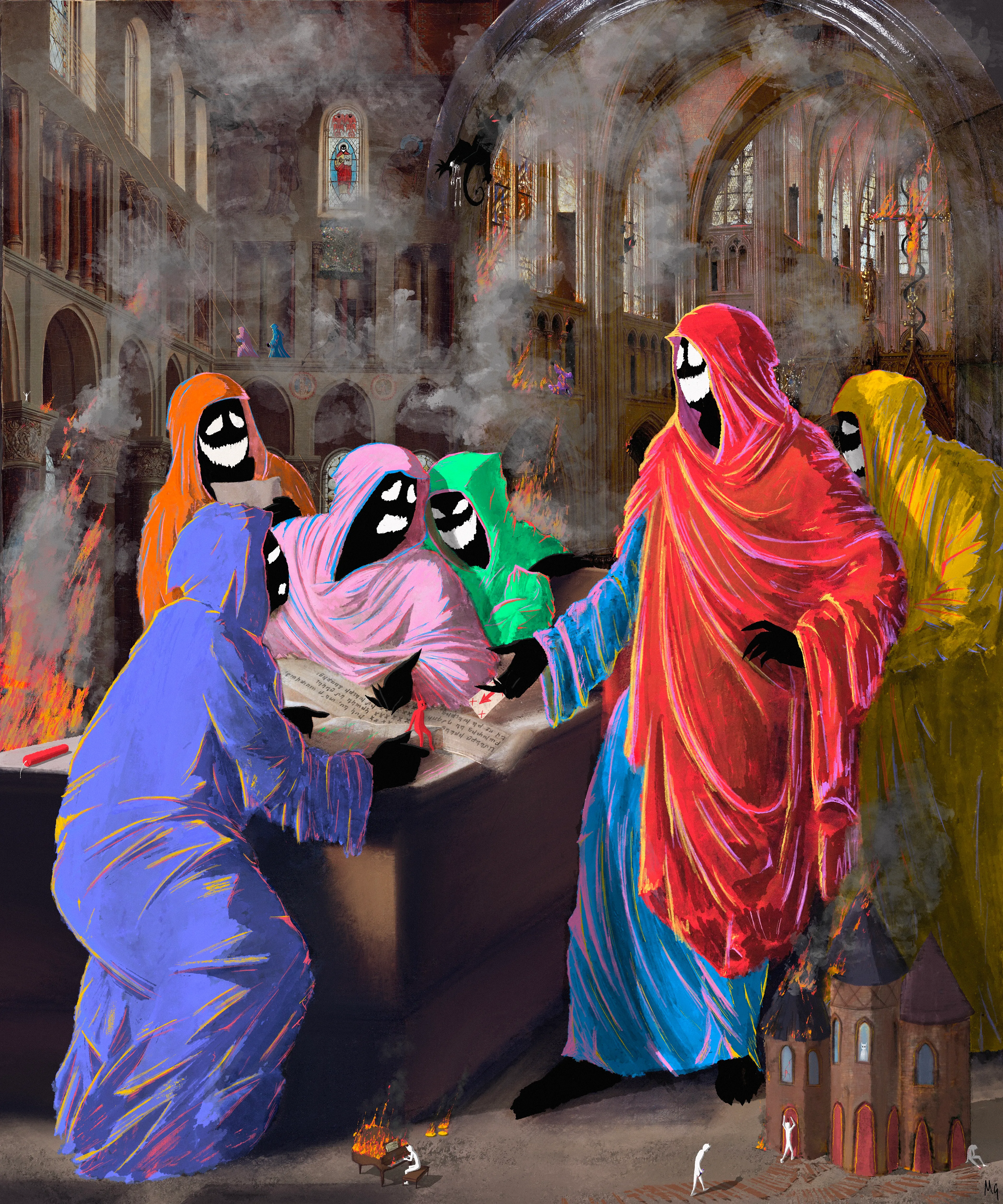 Play your hand ... Based on art by Vincenzo Camuccini and Jan Van Eyck 