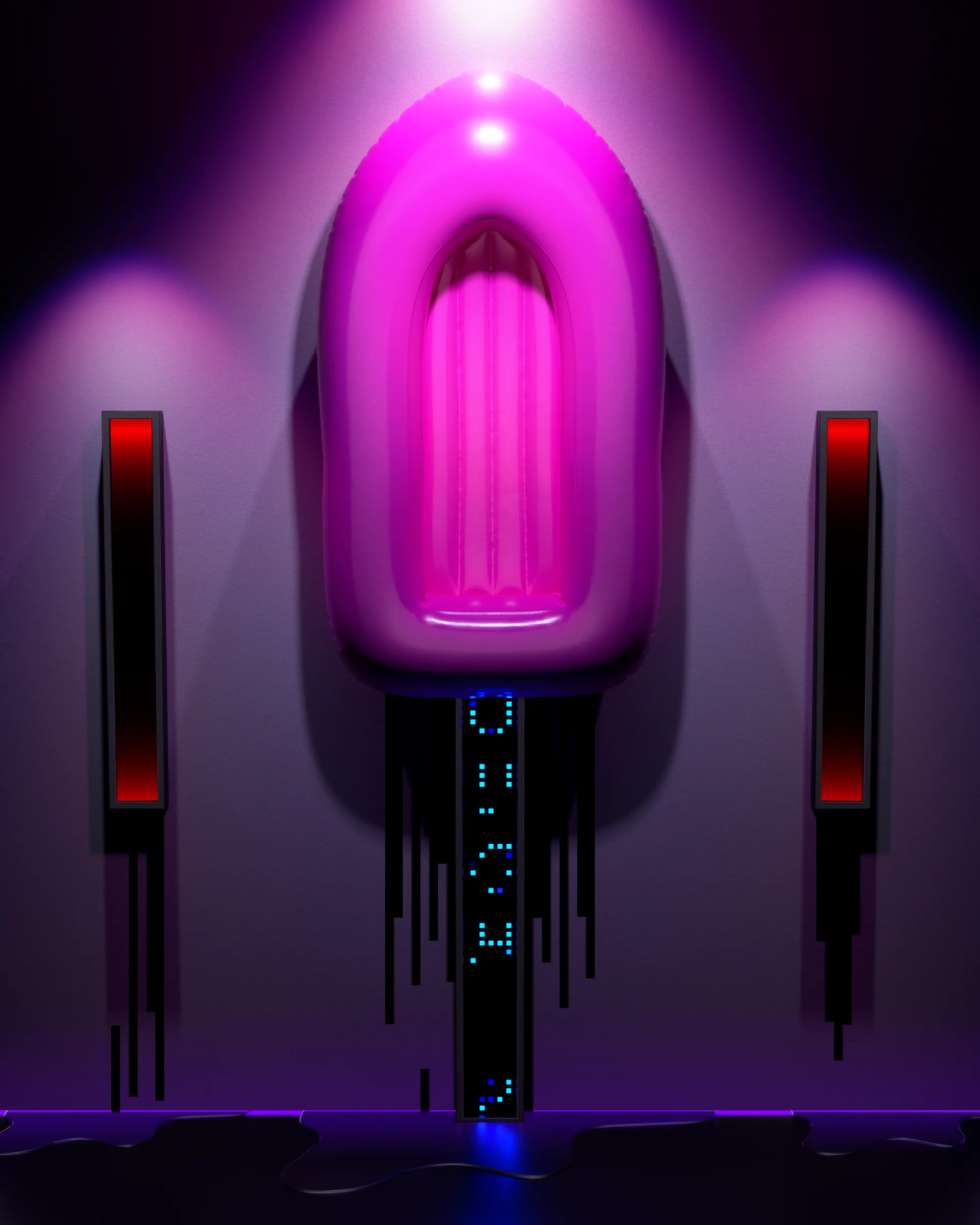Inflatable raft, Scrolling LED matrix, High definition OLED, Pixel drip, Epoxy spill, Ultraviolet neon, Music
