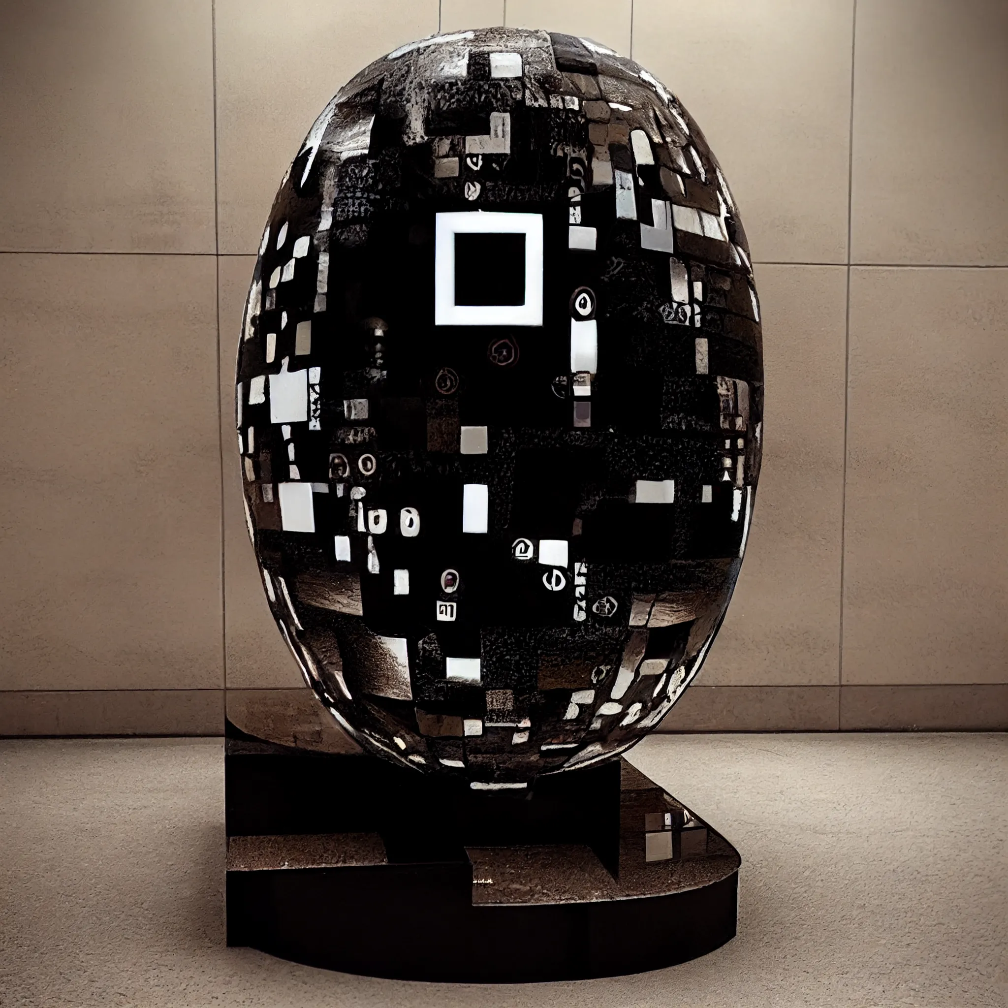 TITLE: UPGRADED YOLK

A  DISCOVERED SCULPTURAL EXAMPLE OF ADVANCEMENTS IN LIFE BIRTHING MATERIAL.

